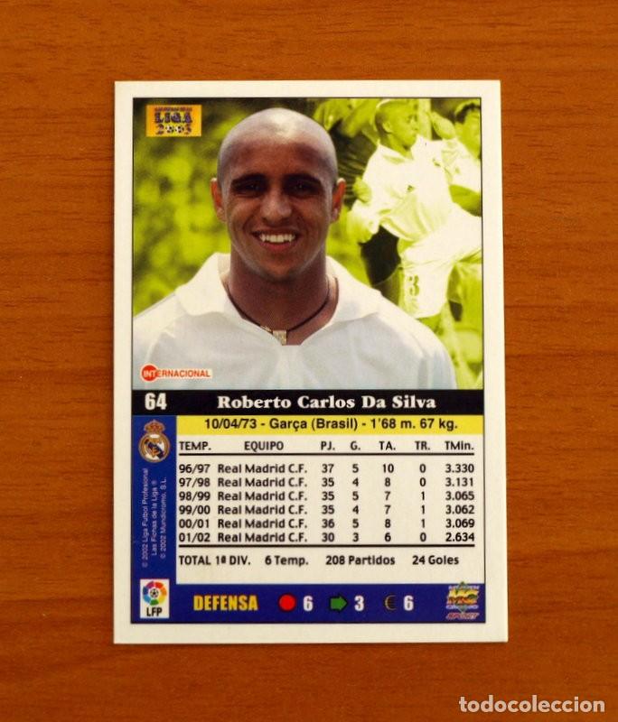 Football Stickers: Real Madrid - N&ordm; 64 Roberto Carlos - Mundicromo Las Fichas de la Liga 2002-2003, 02-03