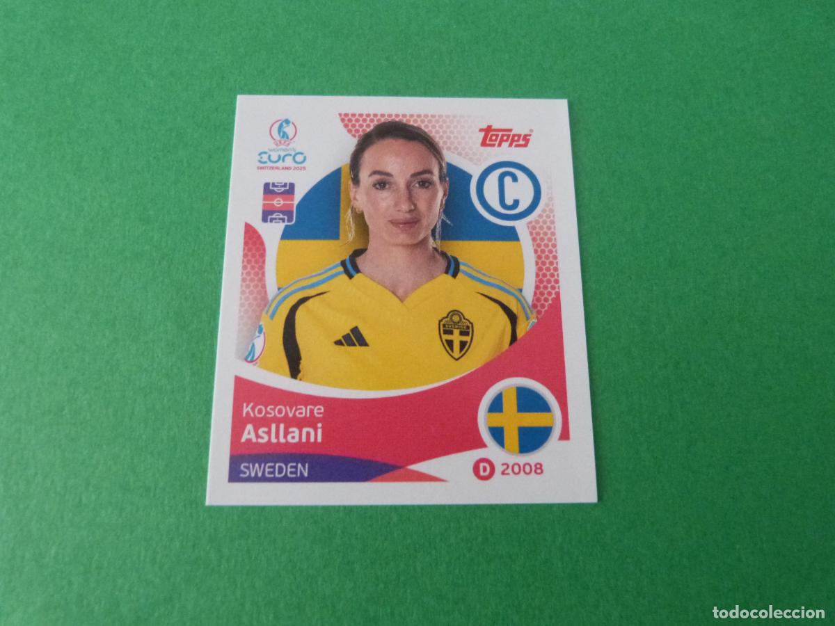 Cartes &agrave; collectionner de Football: CROMO FUTBOL ASLLANI SUECIA SIN PEGAR N&ordm; 222 EUROCOPA EURO FEMENINA SUIZA 2025 TOPPS