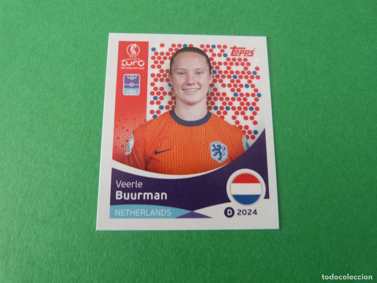 Cartes &agrave; collectionner de Football: CROMO FUTBOL BUURMAN PAISES BAJOS SIN PEGAR N&ordm; 291 EUROCOPA EURO FEMENINA SUIZA 2025 TOPPS