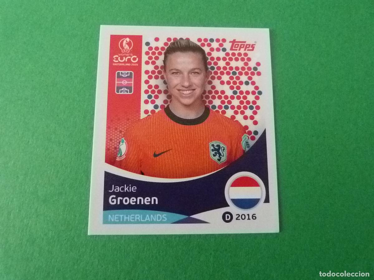 Cartes &agrave; collectionner de Football: CROMO FUTBOL GROENEN PAISES BAJOS SIN PEGAR N&ordm; 293 EUROCOPA EURO FEMENINA SUIZA 2025 TOPPS