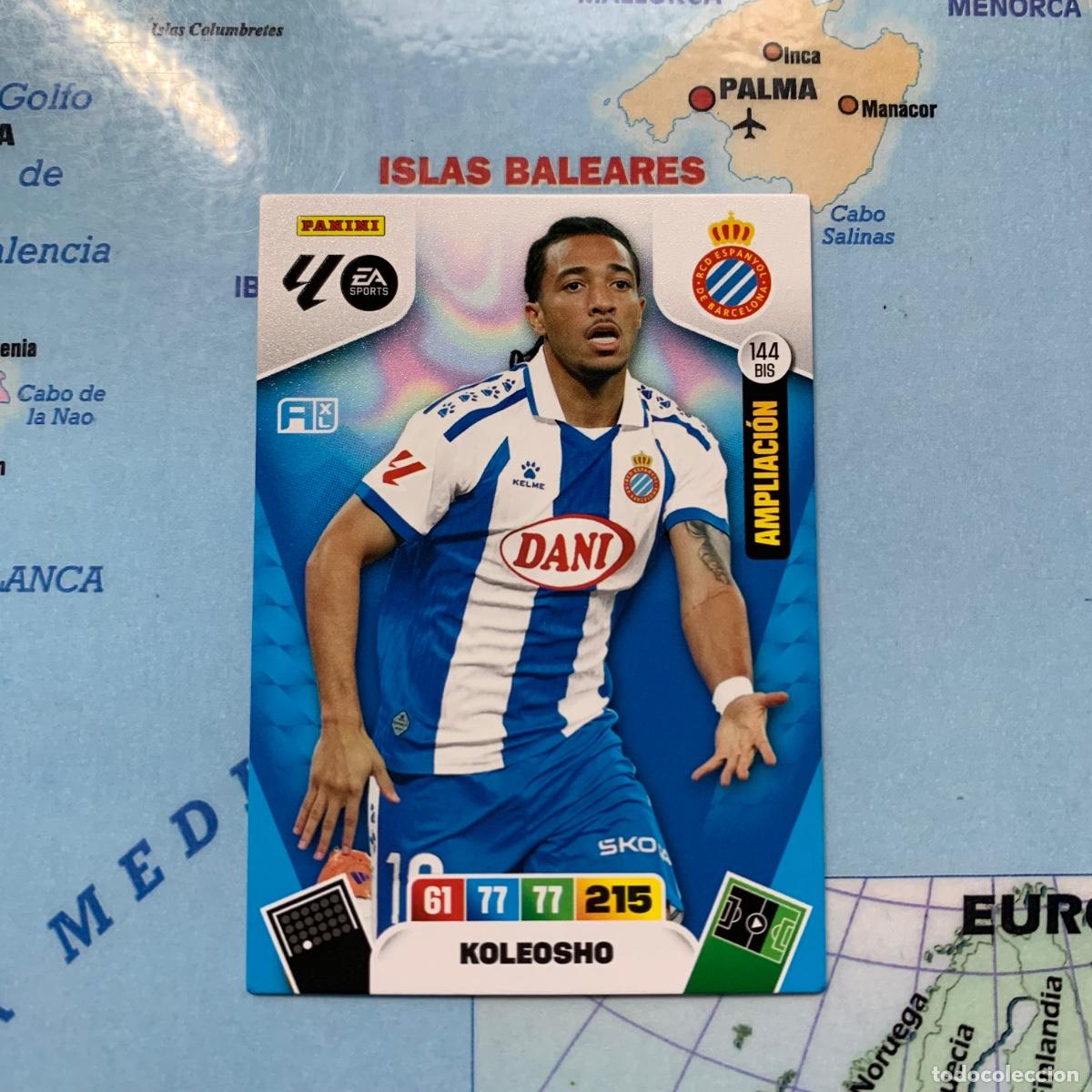 Cromos de F&uacute;tbol: Koleosho ampliacion n&uacute;mero 144 Bis del Espa&ntilde;ol cromo adrenalyn XL 25-26 2025-2026