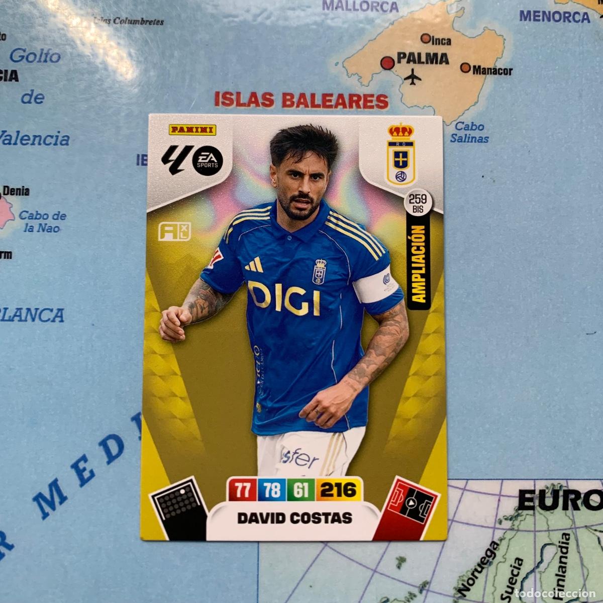 Cromos de F&uacute;tbol: David costas ampliacion n&uacute;mero 259 Bis Del Oviedo cromo adrenalyn XL 25-26 2025-2026