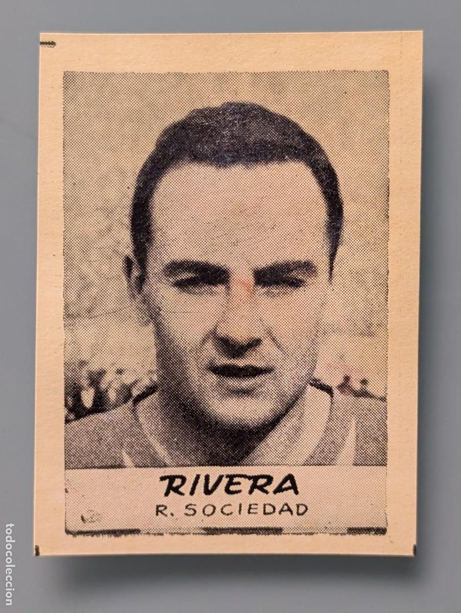 Cromos de F&uacute;tbol: DIFICIL CROMO RARE CARD RIVERA REAL SOCIEDAD JORNADA DEPORTIVA 1960 FOOTBALL FUTBOL SAN SEBASTIA