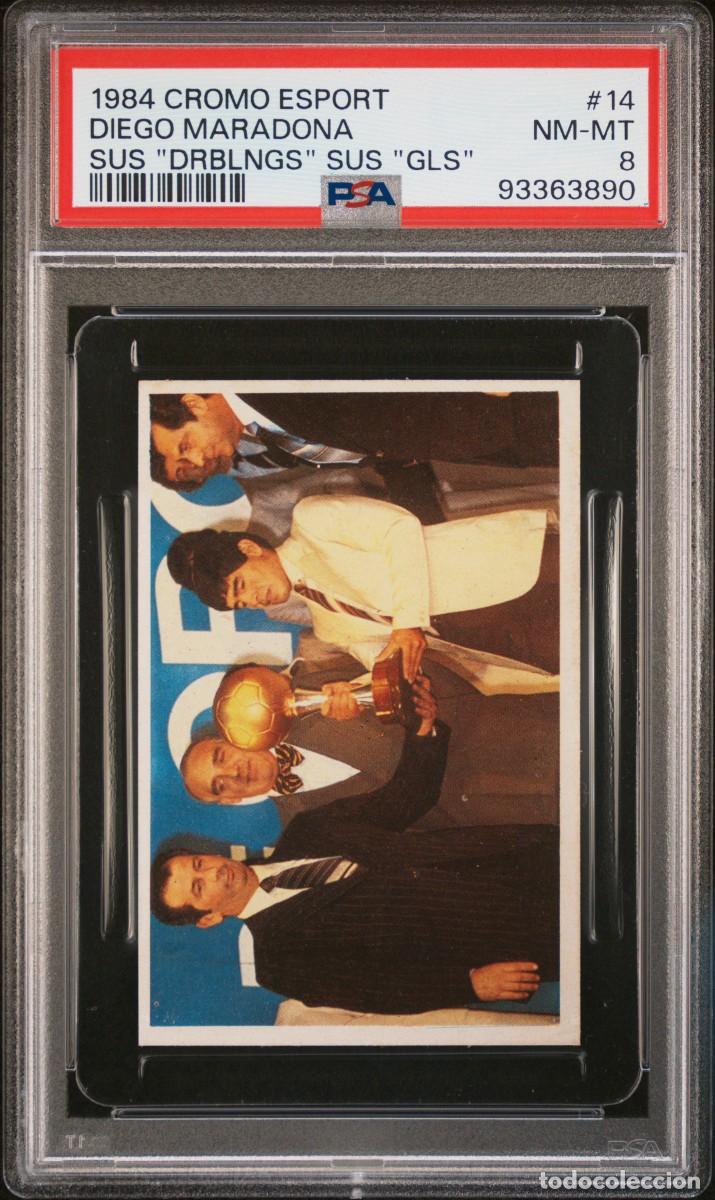 Cromos de F&uacute;tbol: Diego Maradona #14 Driblings Goles Cromo Esport 1&ordf; Division 1984 85 PSA 8