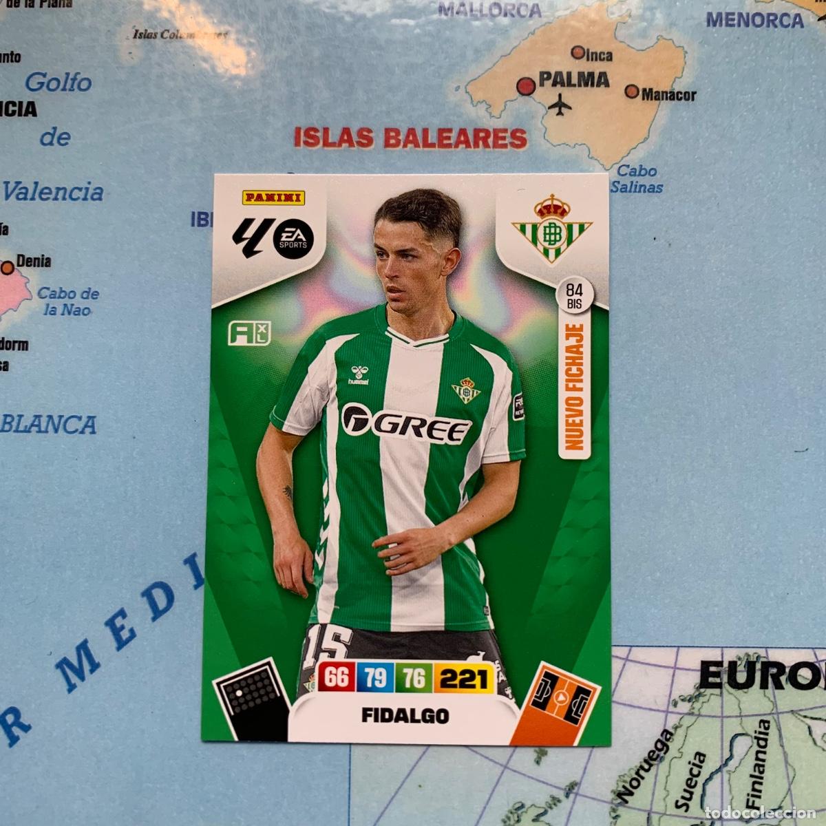 Cromos de F&uacute;tbol: Fidalgo nuevo fichaje n&uacute;mero 84 Bis del Betis cromo adrenalyn XL 25-26 2025-2026