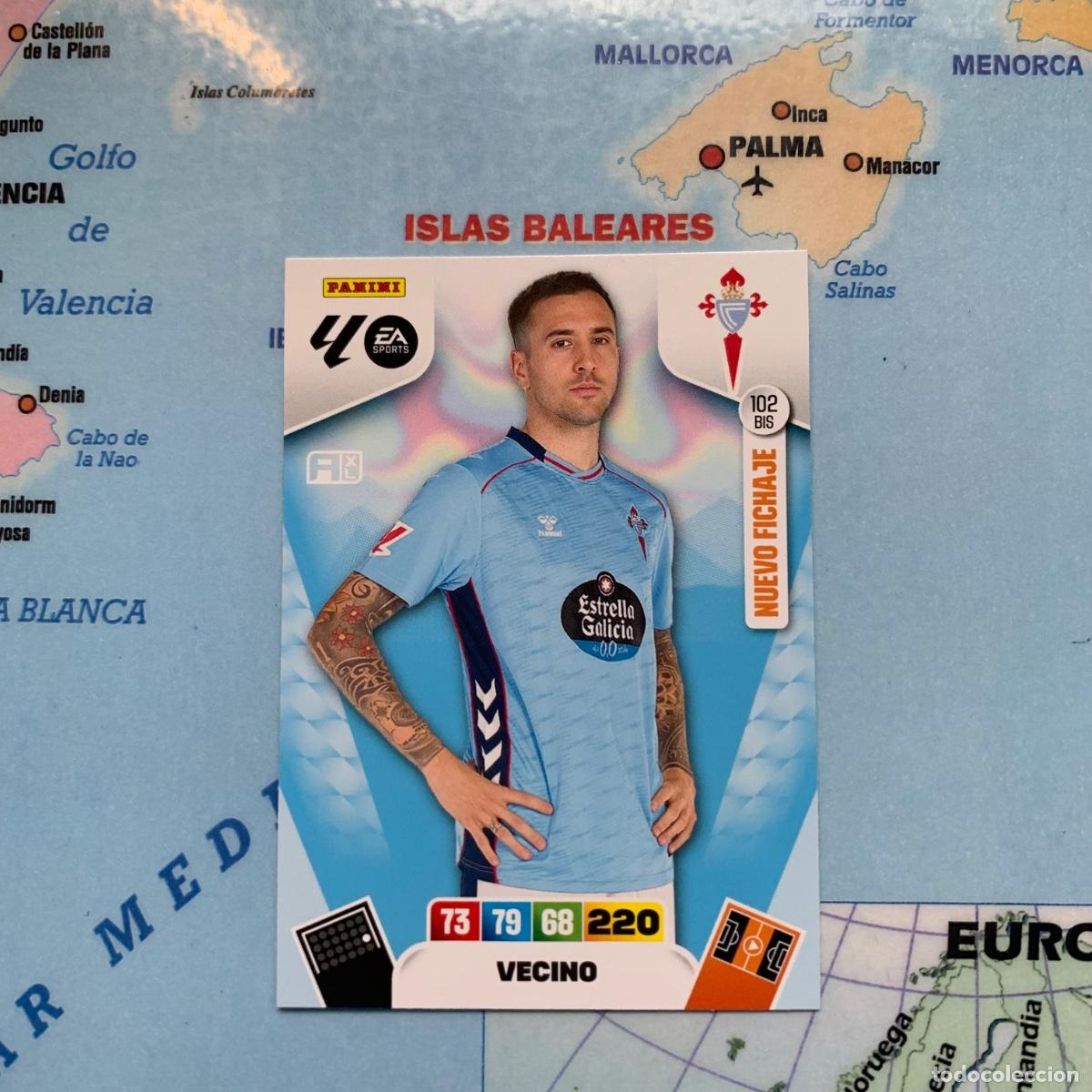 Cromos de F&uacute;tbol: Vecino ampliacion n&uacute;mero 102 Bis del Celta cromo adrenalyn XL 25-26 2025-2026