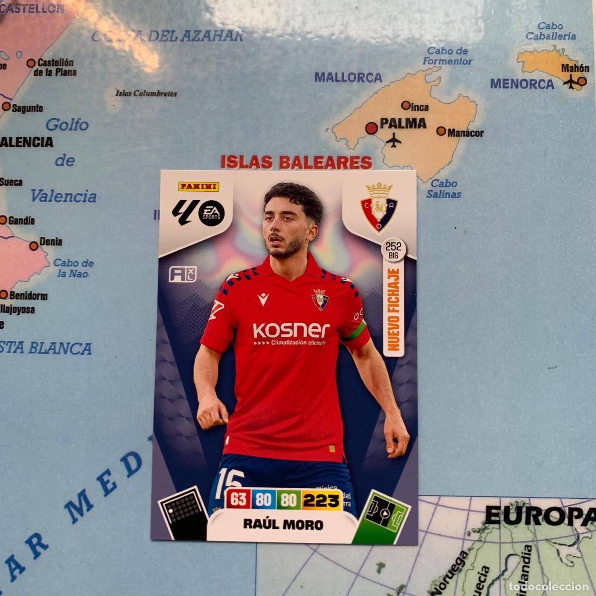 Cromos de F&uacute;tbol: Raul moro nuevo fichaje n&uacute;mero 252 Bis Del Osasuna cromo adrenalyn XL 25-26 2025-2026