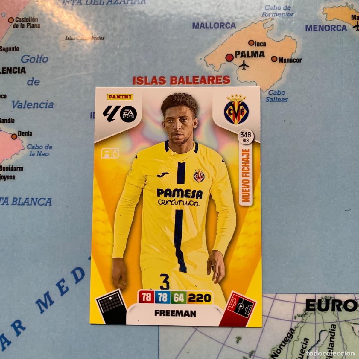 Figurine di Calcio: Freeman nuevo fichaje n&uacute;mero 346 Bis del Villarreal cromo adrenalyn XL 25-26 2025-2026
