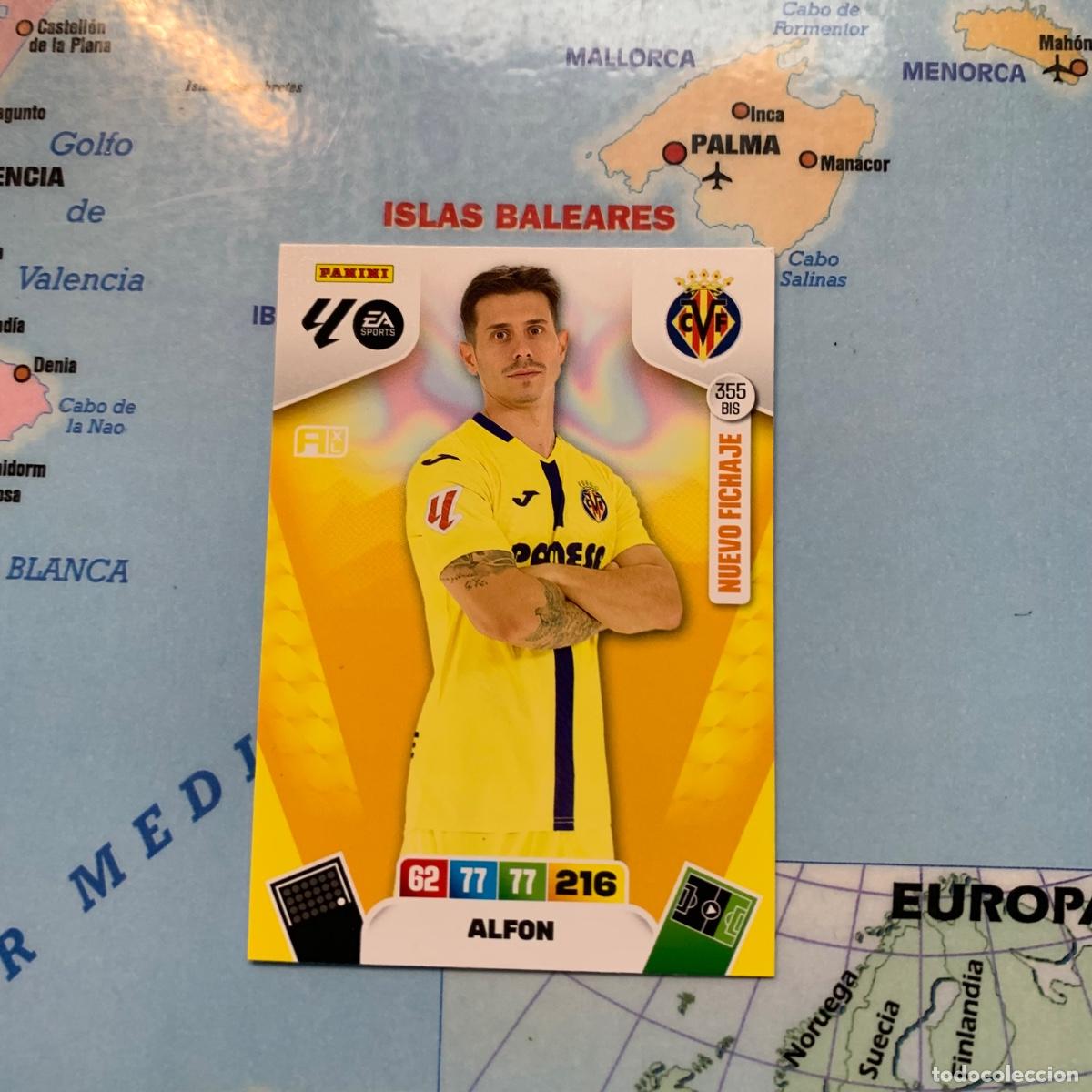 Figurine di Calcio: Alfon nuevo fichaje n&uacute;mero 355 Bis del Villarreal cromo adrenalyn XL 25-26 2025-2026