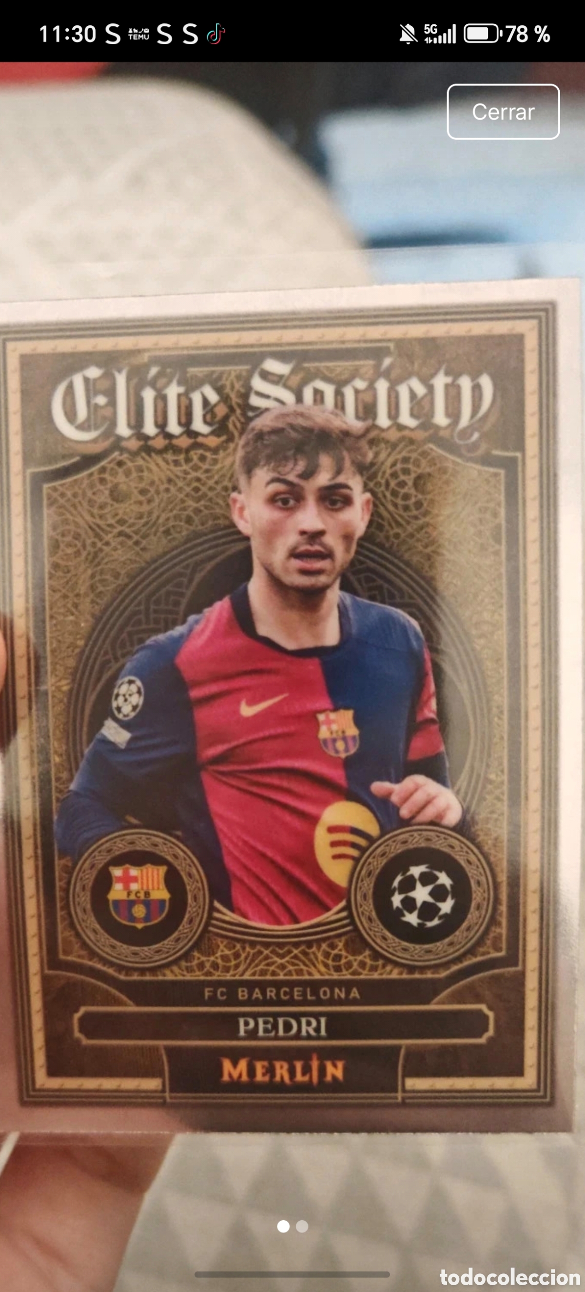 Cromos de F&uacute;tbol: Pedri Elite Society Merlin Fc Barcelona
