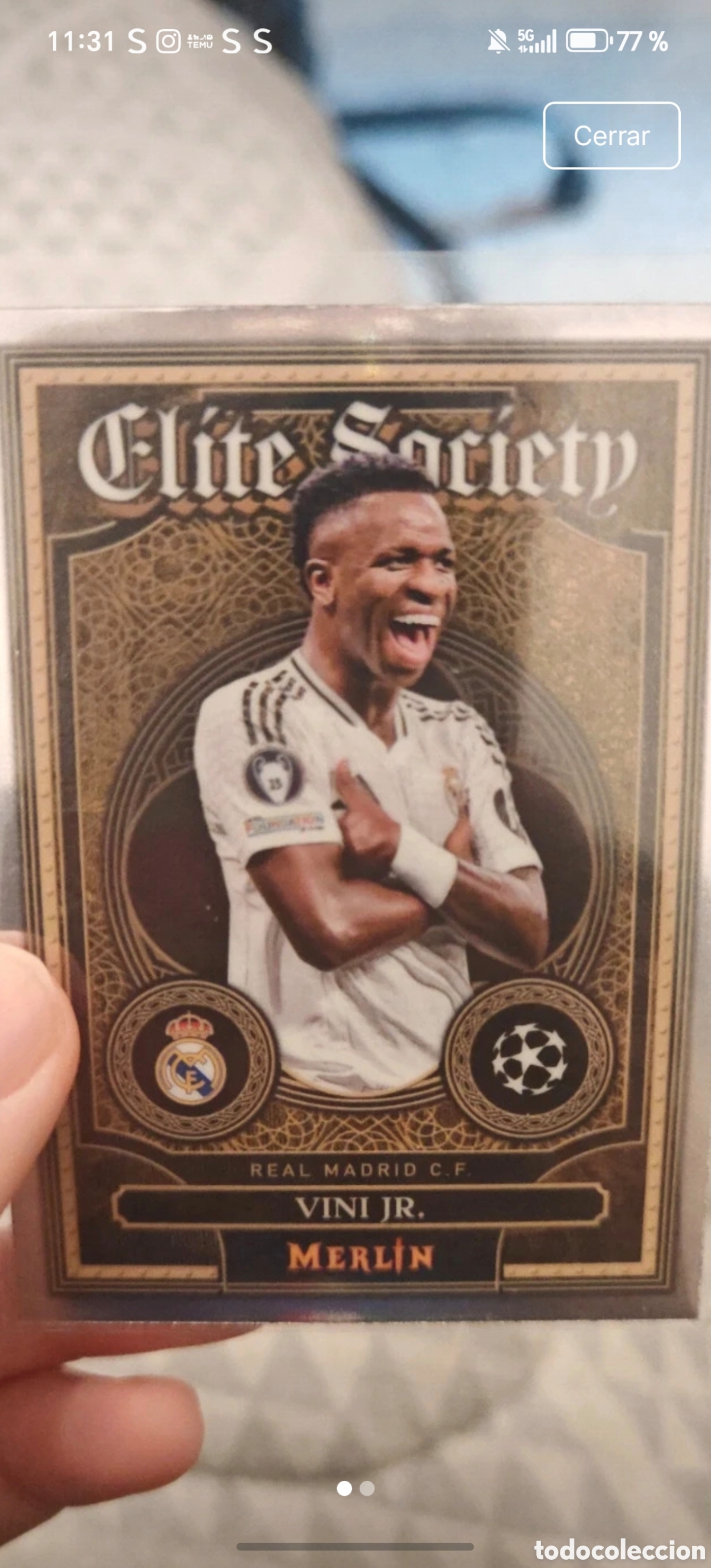 Cartes &agrave; collectionner de Football: Vinicius Elite Society Merlin Real Madrid