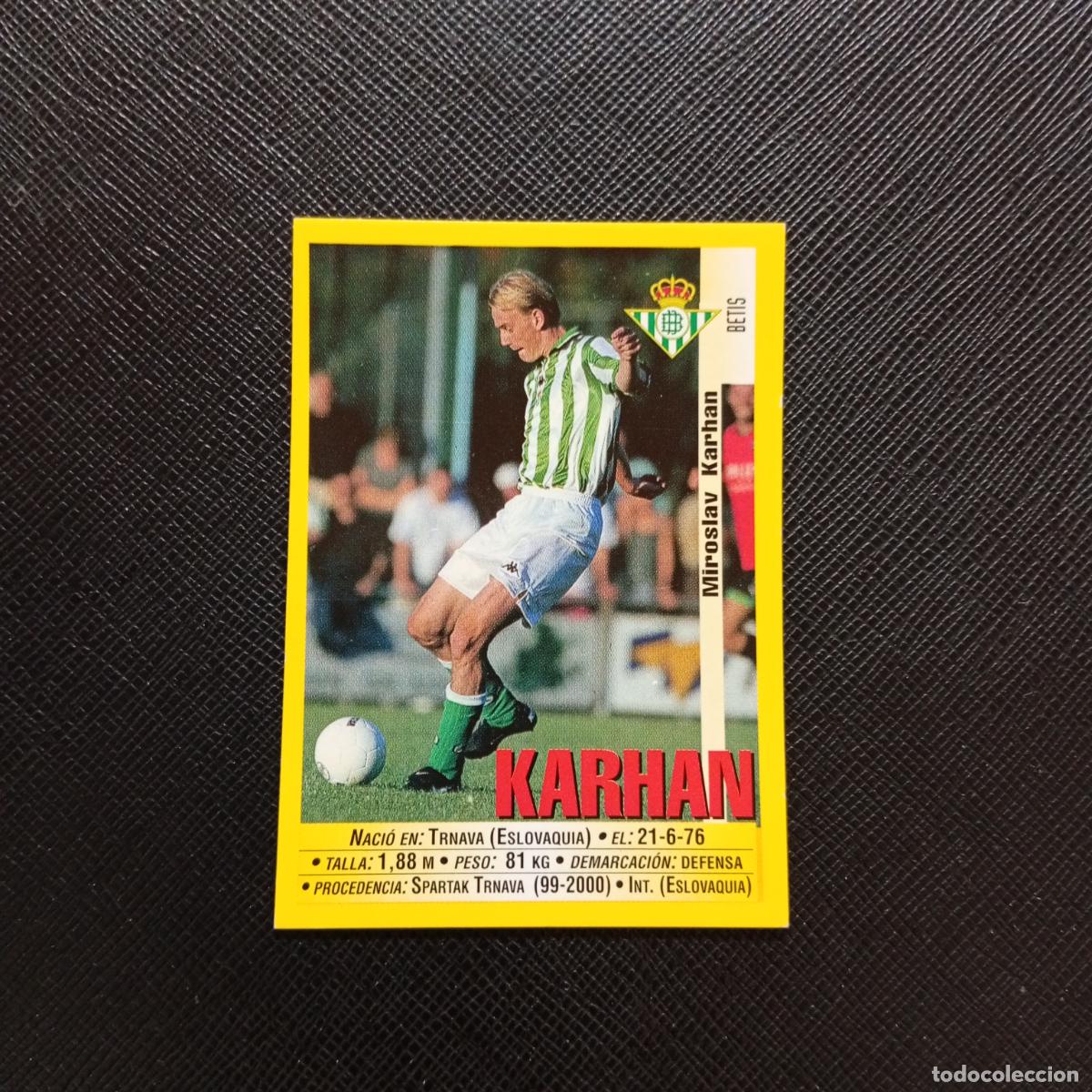 Figurine di Calcio: 195A 195 KARHAN REAL BETIS PANINI 1999 2000 CROMO FUTBOL LIGA 99 00 SIN PEGAR - A183 PG100