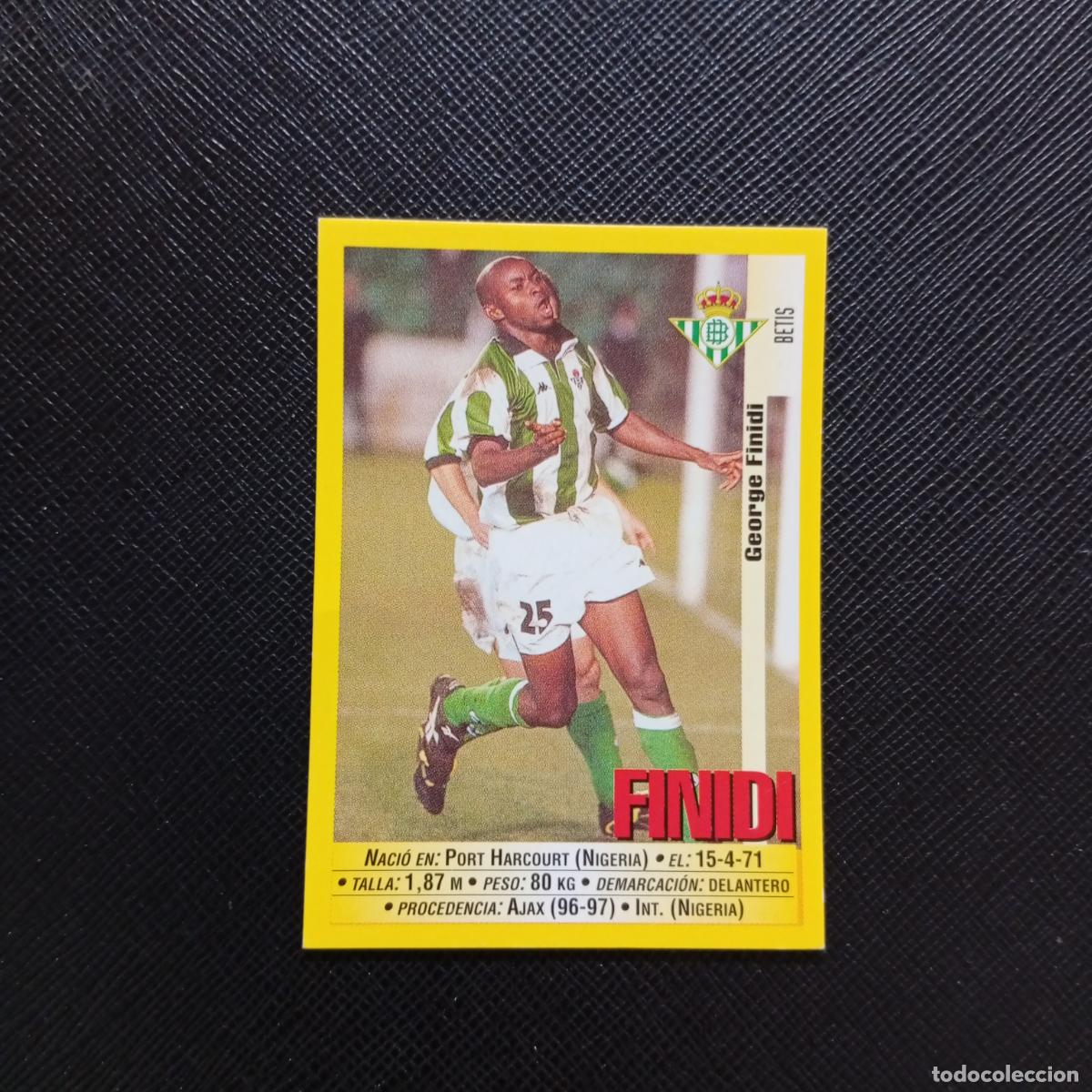 Cromos de F&uacute;tbol: 205 FINIDI REAL BETIS PANINI 1999 2000 CROMO FUTBOL LIGA 99 00 SIN PEGAR - A183 PG109 B
