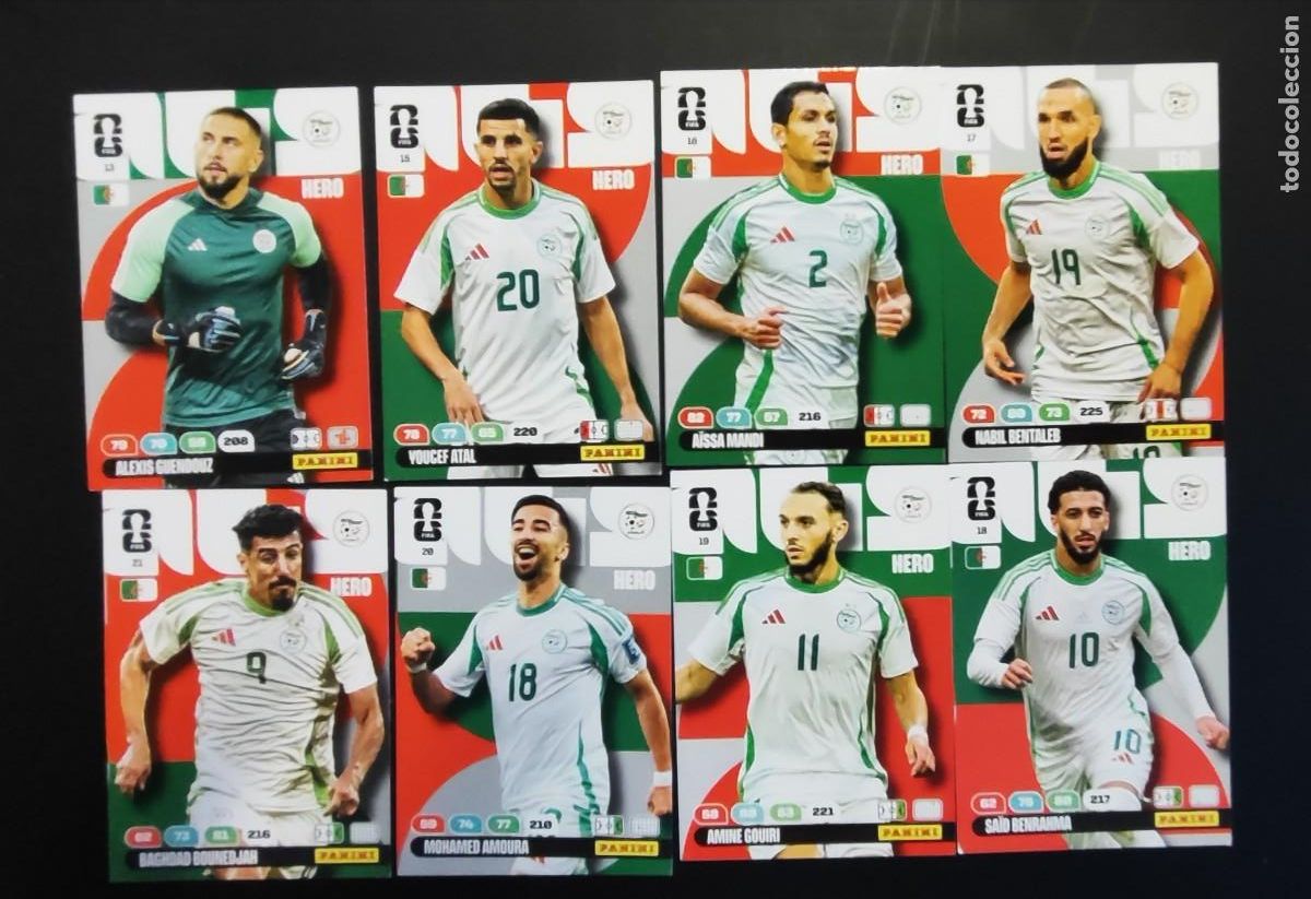 Cromos de Futebol: ADRENALYN XL FIFA WORLD CUP 2026 LOTE DE 8 CARTAS DE ARGELIA # PANINI