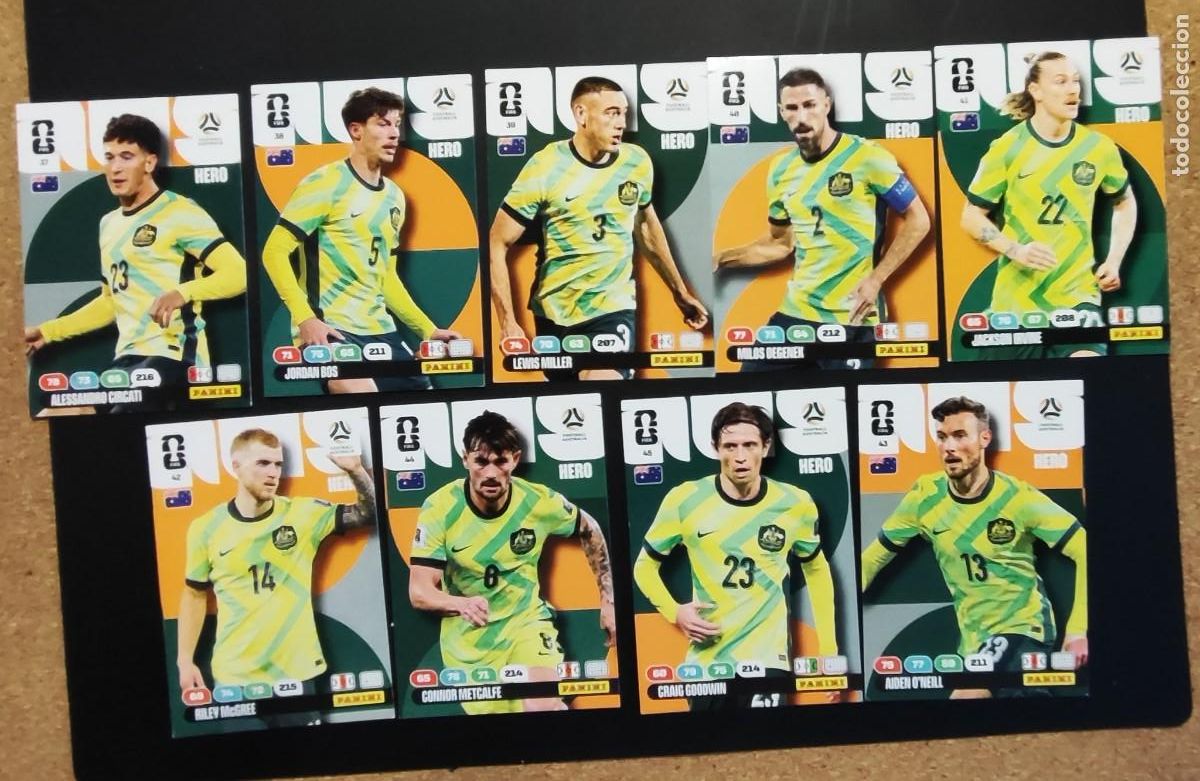 Cromos de Futebol: ADRENALYN XL FIFA WORLD CUP 2026 LOTE DE 9 CARTAS DE AUSTRALIA # PANINI