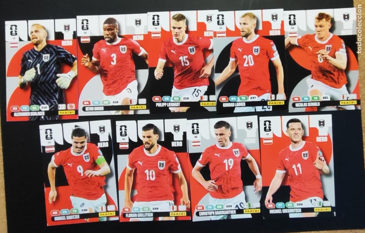 Cromos de F&uacute;tbol: ADRENALYN XL FIFA WORLD CUP 2026 LOTE DE 9 CARTAS DE AUSTRIA # PANINI