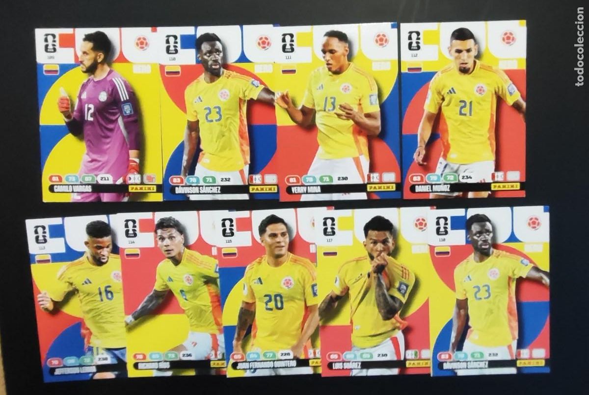 Fu&szlig;ball-Sticker: ADRENALYN XL FIFA WORLD CUP 2026 LOTE DE 9 CARTAS DE COLOMBIA # PANINI
