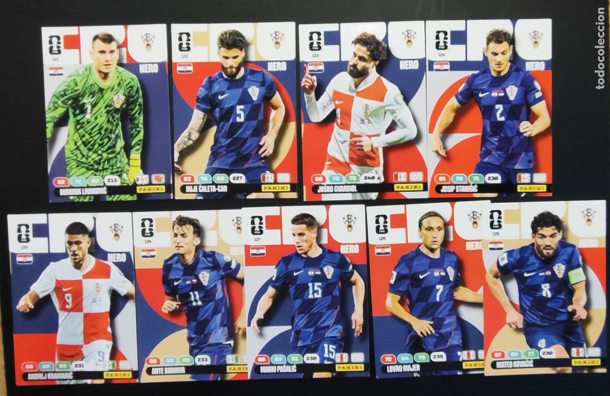 Fu&szlig;ball-Sticker: ADRENALYN XL FIFA WORLD CUP 2026 LOTE DE 9 CARTAS DE CROACIA # PANINI