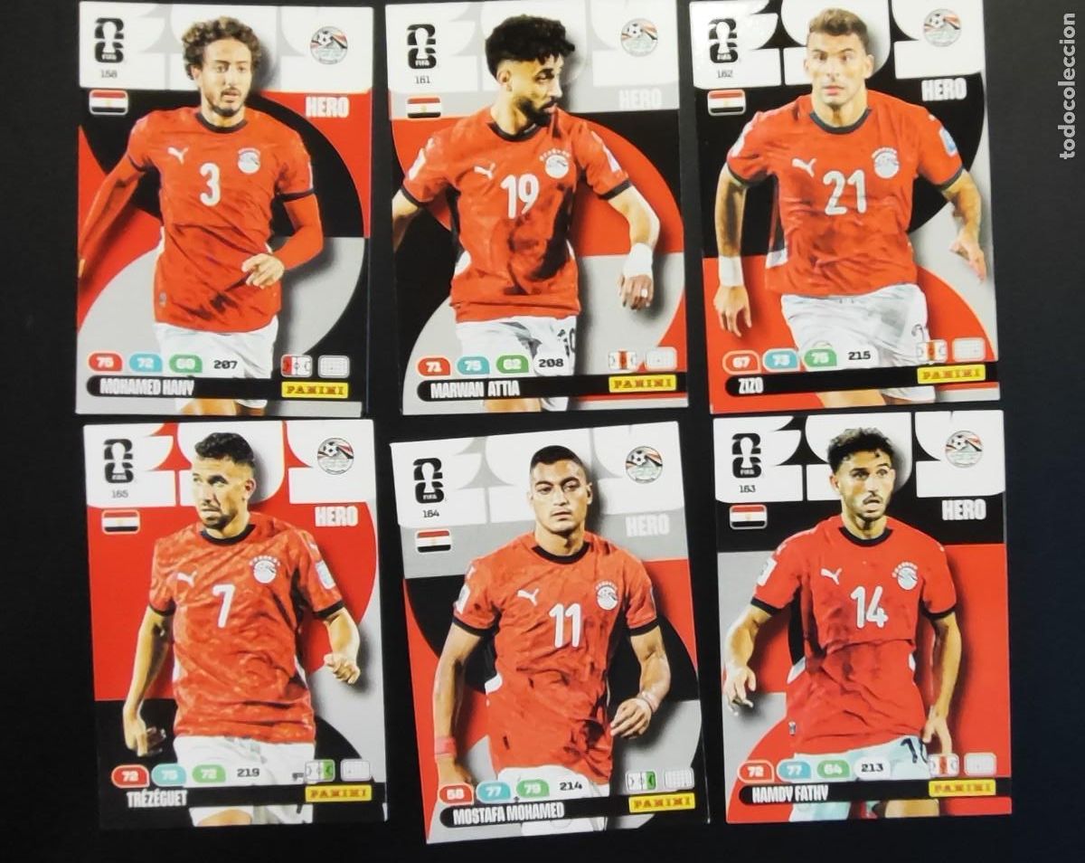 Cromos de F&uacute;tbol: ADRENALYN XL FIFA WORLD CUP 2026 LOTE DE 6 CARTAS DE EGIPTO # PANINI