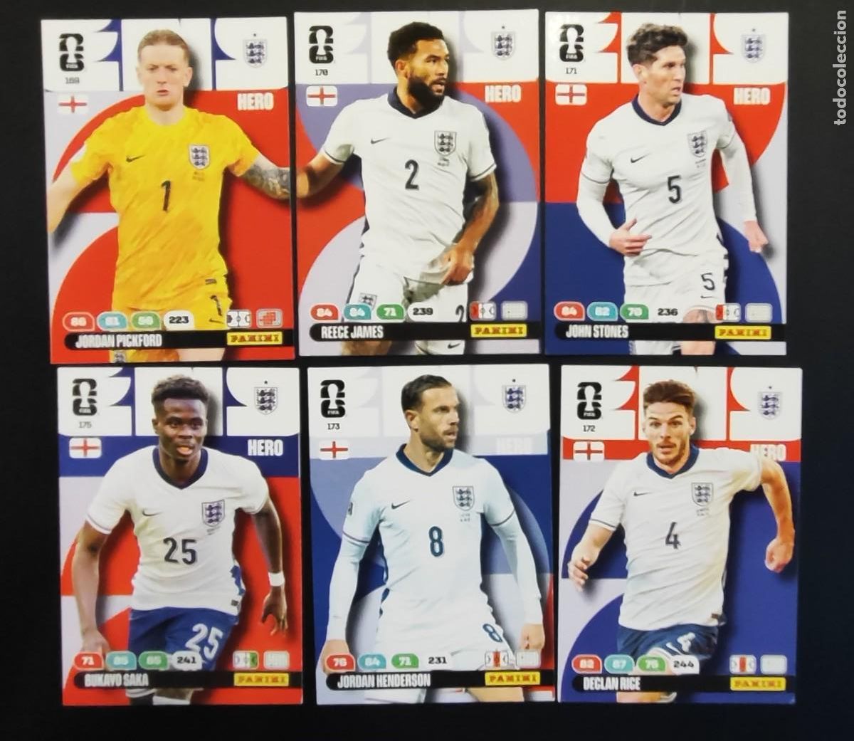 Cromos de F&uacute;tbol: ADRENALYN XL FIFA WORLD CUP 2026 LOTE DE 6 CARTAS DE INGLATERRA # PANINI