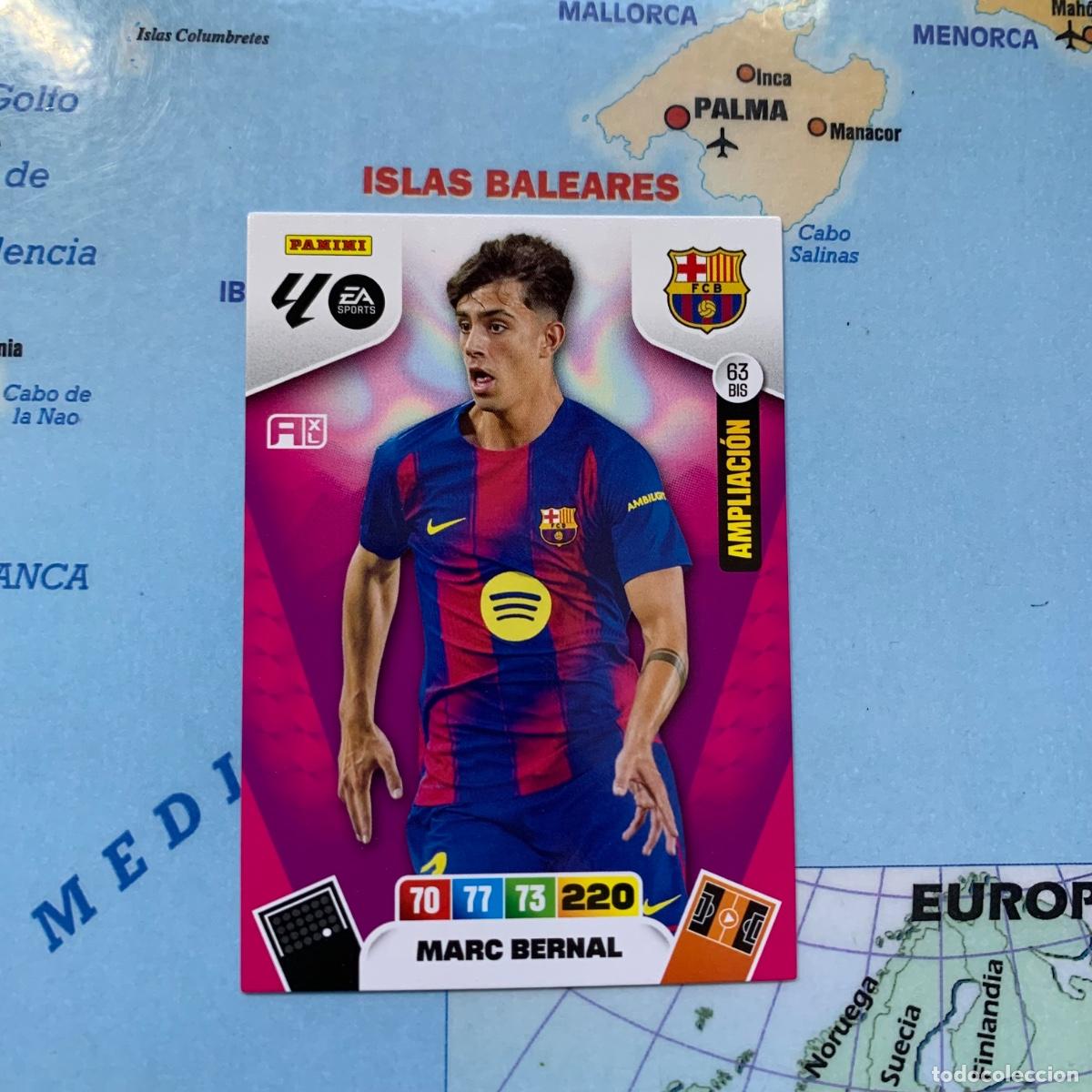 Cromos de F&uacute;tbol: Marc Bernal ampliacion n&uacute;mero 63 Bis del Barcelona cromo adrenalyn XL 25-26 2025-2026