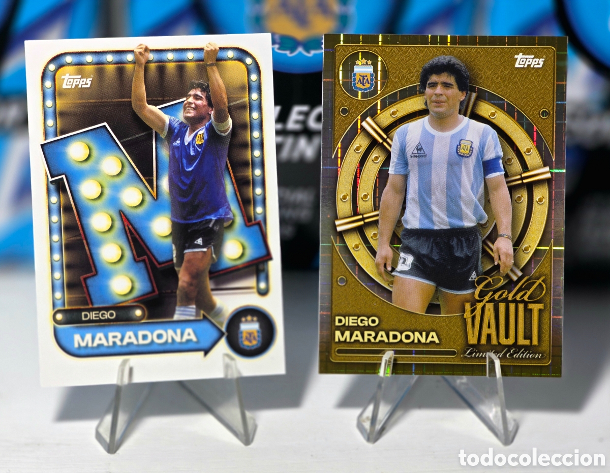 Cromos de F&uacute;tbol: Lote x2 Diego Maradona Topps Argentina Collector Tin