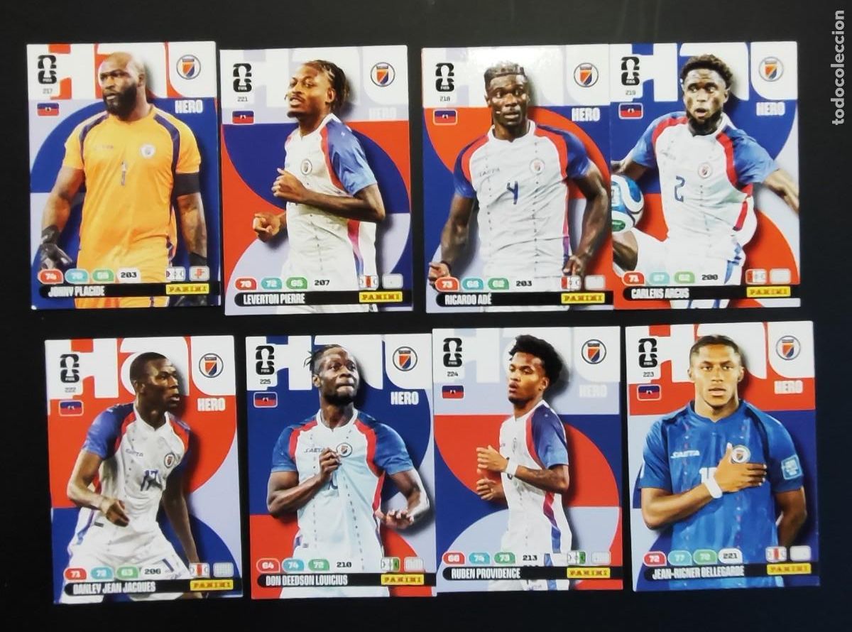 Cromos de F&uacute;tbol: ADRENALYN XL FIFA WORLD CUP 2026 LOTE DE 8 CARTAS DE HAITI # PANINI