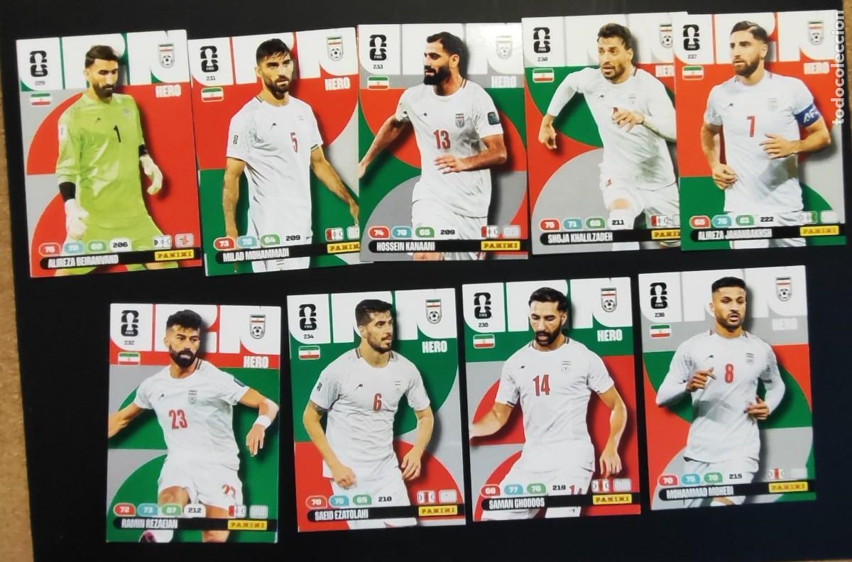 Cromos de F&uacute;tbol: ADRENALYN XL FIFA WORLD CUP 2026 LOTE DE 9 CARTAS DE IRAN # PANINI