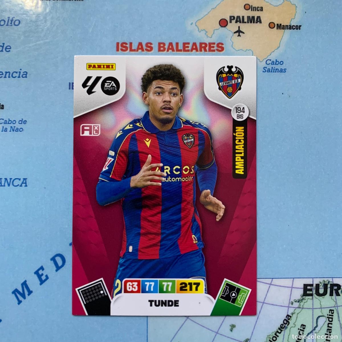 Cromos de F&uacute;tbol: Tunde ampliacion n&uacute;mero 194 Bis del Levante cromo adrenalyn XL 25-26 2025-2026