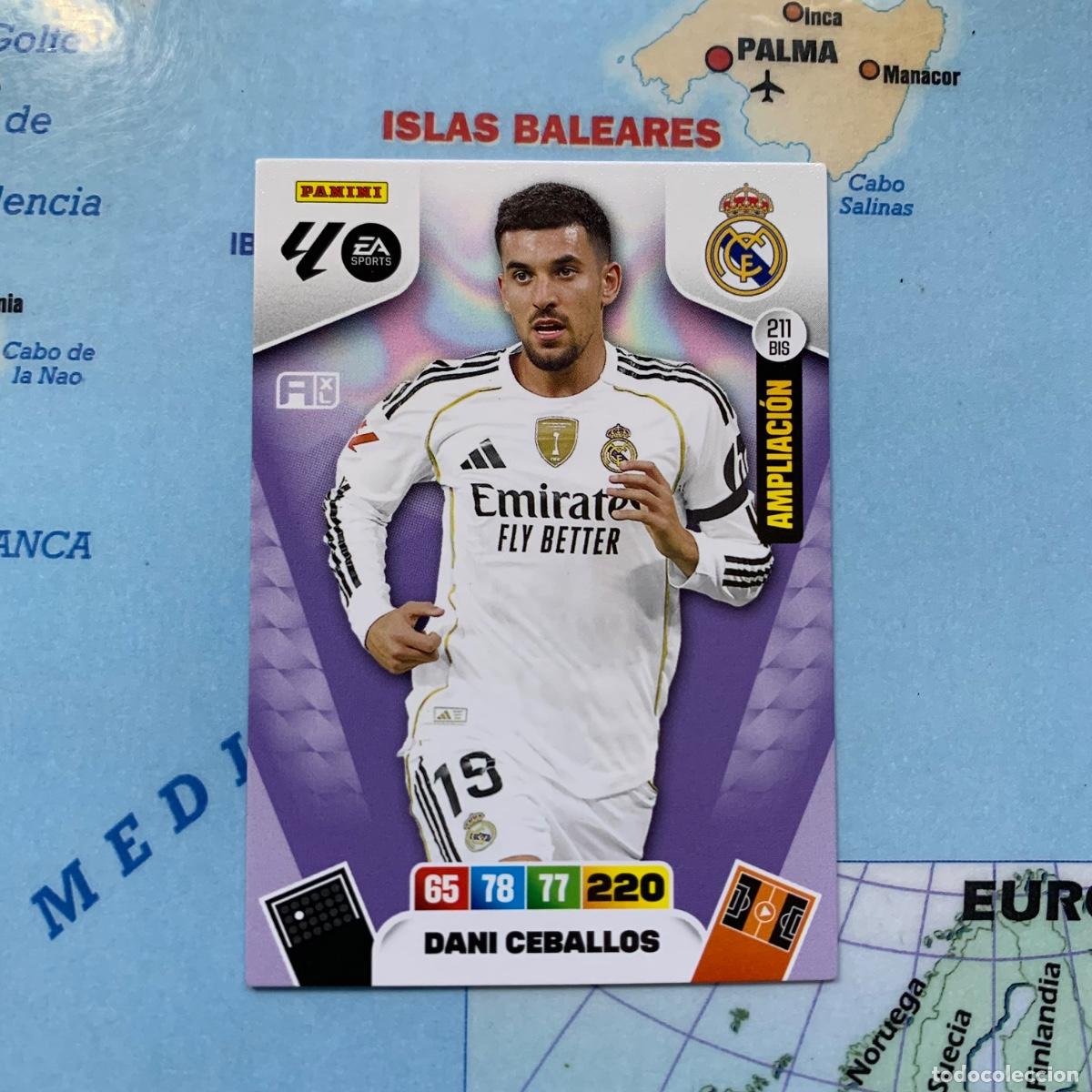 Cromos de F&uacute;tbol: Dani Ceballos ampliacion n&uacute;mero 211 Bis Del Real Madrid cromo adrenalyn XL 25-26 2025-2026