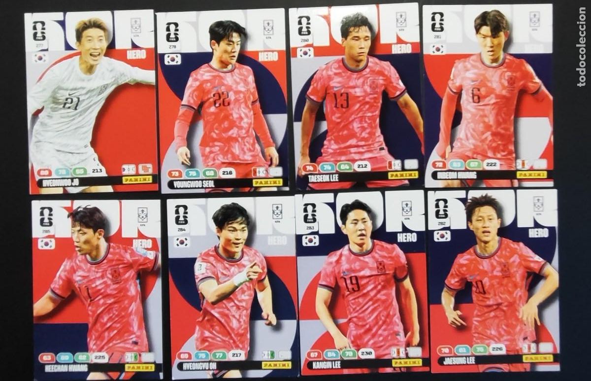 Cromos de F&uacute;tbol: ADRENALYN XL FIFA WORLD CUP 2026 LOTE DE 8 CARTAS COREA # PANINI