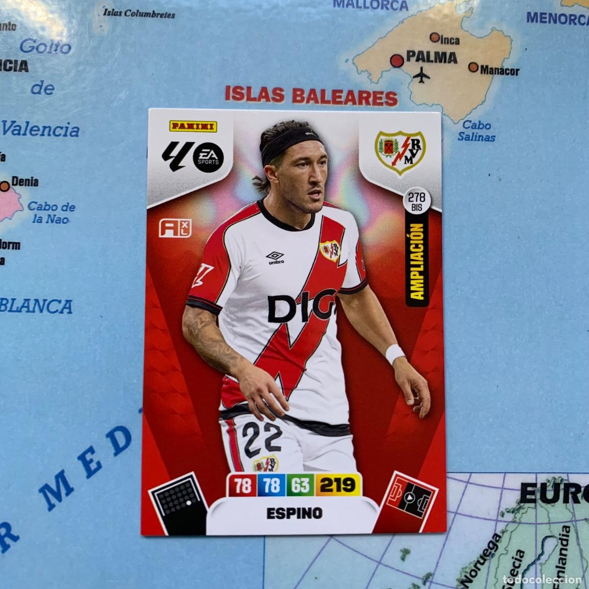 Cromos de F&uacute;tbol: Espino ampliacion n&uacute;mero 278 Bis Del Rayo Vallecano cromo adrenalyn XL 25-26 2025-2026