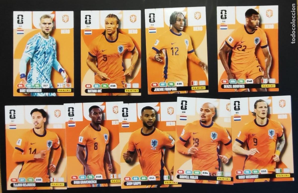 Cartes &agrave; collectionner de Football: ADRENALYN XL FIFA WORLD CUP 2026 LOTE DE 9 CARTAS HOLANDA # PANINI