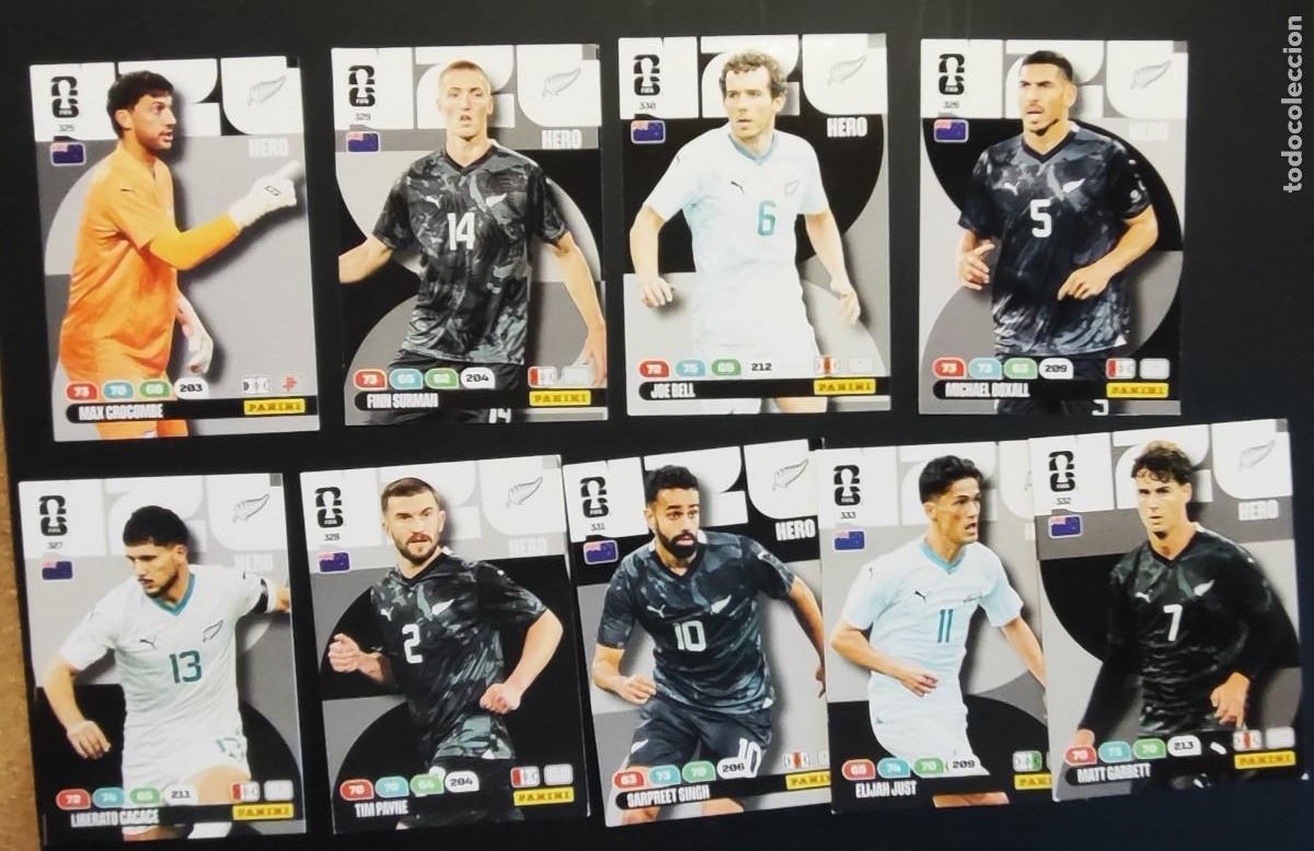 Cartes &agrave; collectionner de Football: ADRENALYN XL FIFA WORLD CUP 2026 LOTE DE 9 CARTAS NUEVA ZELANDA # PANINI