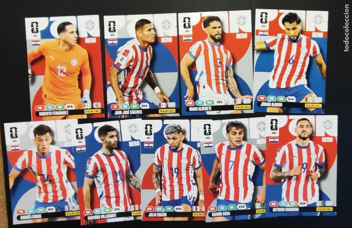 Cartes &agrave; collectionner de Football: ADRENALYN XL FIFA WORLD CUP 2026 LOTE DE 9 CARTAS PARAGUAY # PANINI