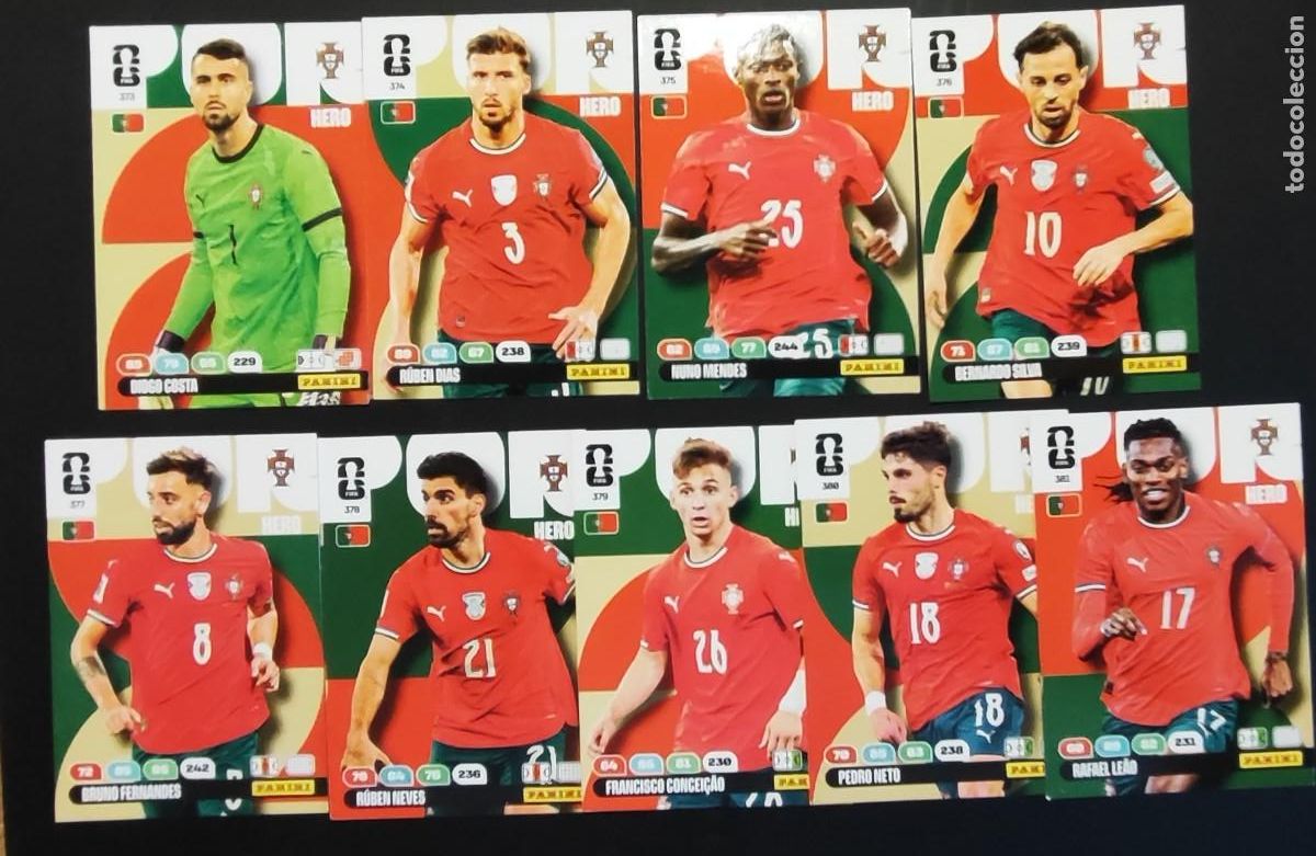 Cartes &agrave; collectionner de Football: ADRENALYN XL FIFA WORLD CUP 2026 LOTE DE 9 CARTAS PORTUGAL # PANINI