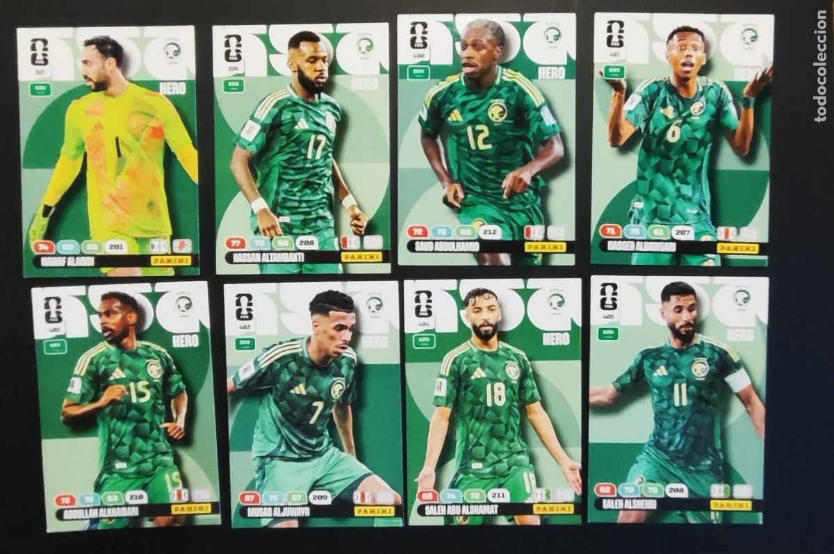 Fu&szlig;ball-Sticker: ADRENALYN XL FIFA WORLD CUP 2026 LOTE DE 8 CARTAS ARABIA SAUDI # PANINI