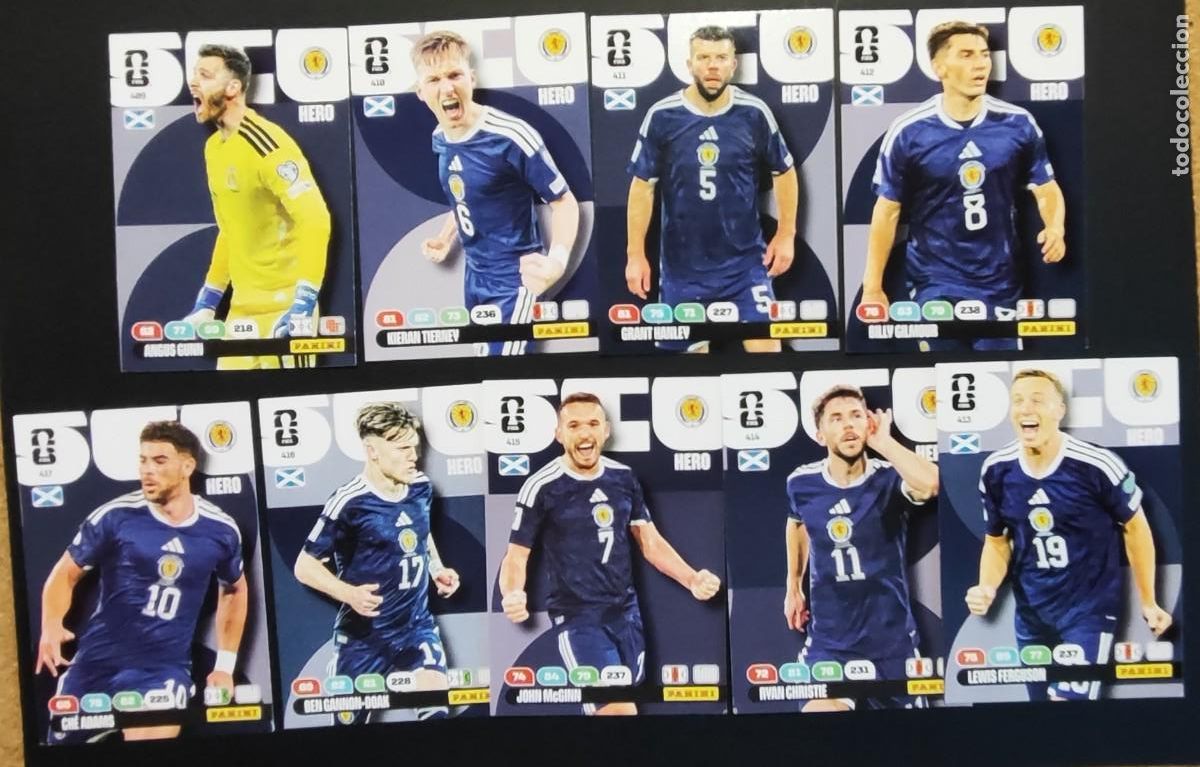 Cromos de Futebol: ADRENALYN XL FIFA WORLD CUP 2026 LOTE DE 9 CARTAS ESCOCIA # PANINI