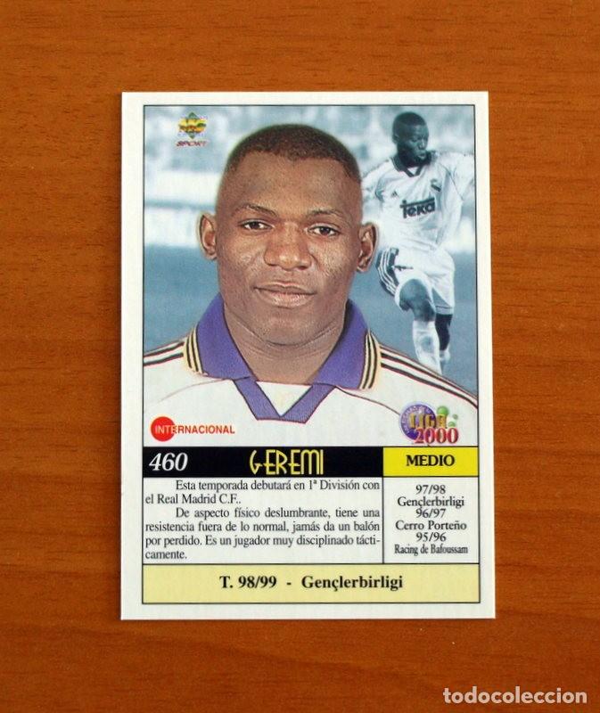 Cromos de F&uacute;tbol: Real Madrid- N&ordm; 460, Geremi - &Uacute;ltima Hora - Las Fichas de la Liga Mundicromo 1999-2000, 99-00