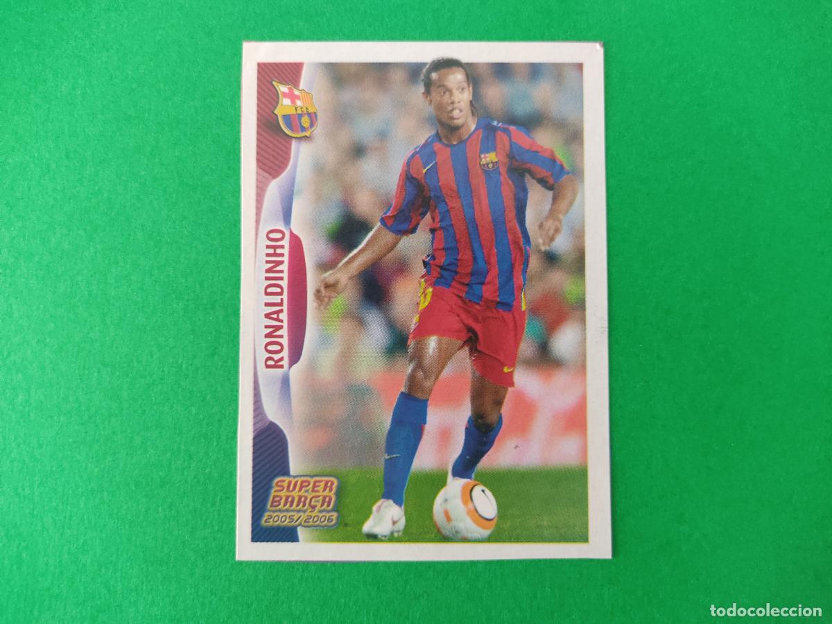 Cromos de F&uacute;tbol: CROMO FUTBOL RONALDINHO F.C. BARCELONA RECORTADO N&ordm; 34 ALBUM SUPER BAR&Ccedil;A 2005-2006/05-06 PANINI