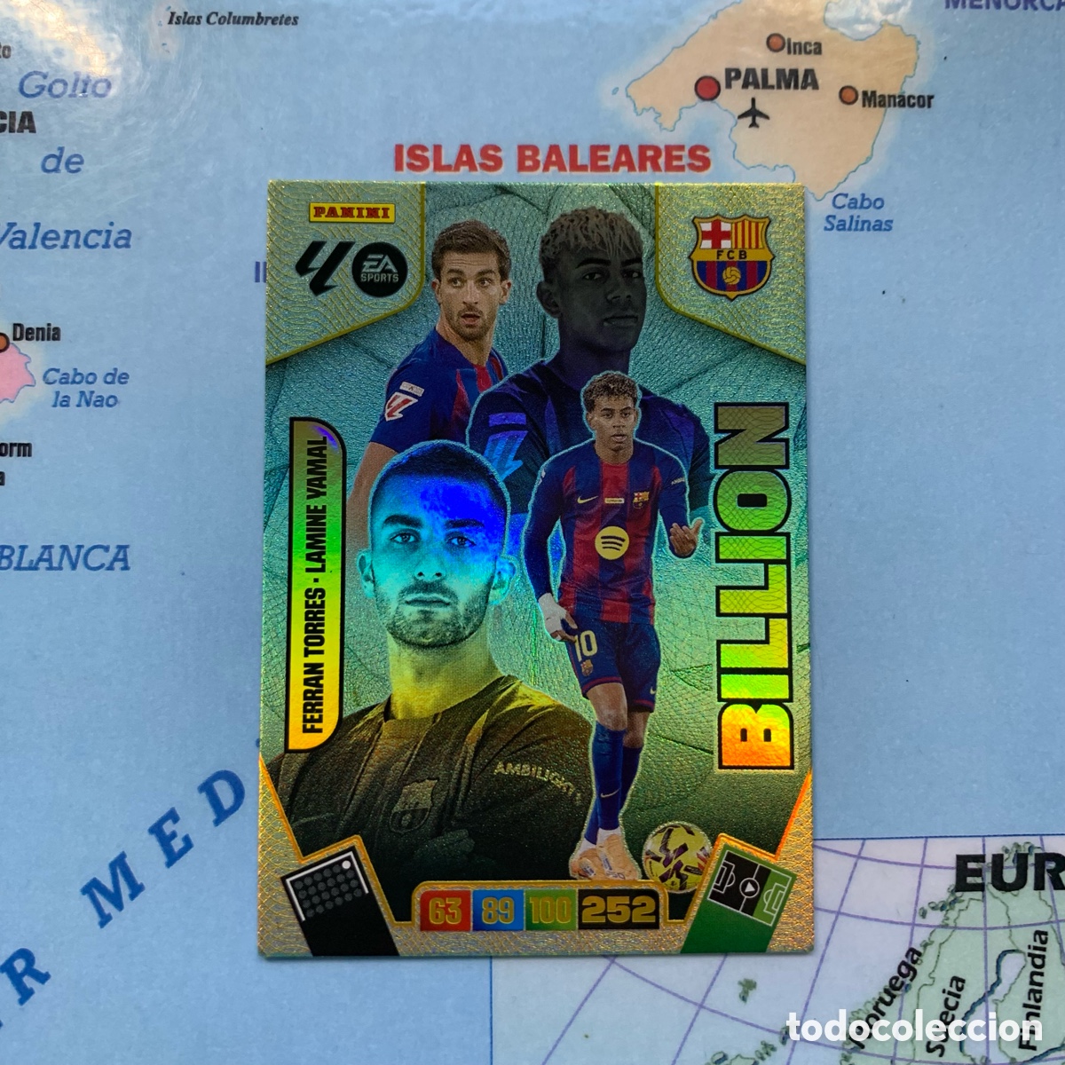 Cromos de F&uacute;tbol: Billion Ferran Torres/Lamine Yamal del Barcelona cromo adrenalyn XL 25-26 2025-2026