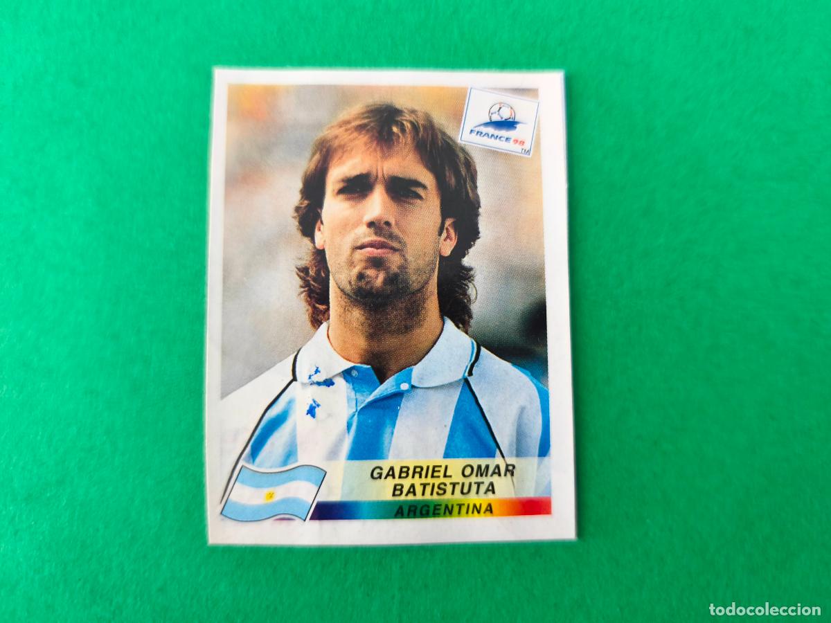 Cromos de F&uacute;tbol: CROMO FUTBOL GABRIEL OMAR BATISTUTA ARGENTINA RECORTADO N&ordm; 514 MUNDIAL FRANCIA 1998 PANINI