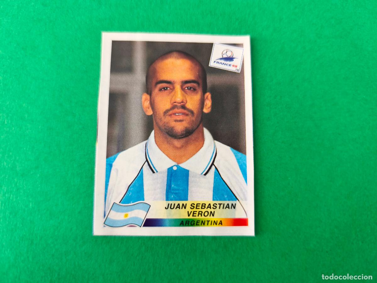 Cromos de F&uacute;tbol: CROMO FUTBOL JUAN SEBASTIAN VERON ARGENTINA RECORTADO N&ordm; 507 MUNDIAL FRANCIA 1998 PANINI