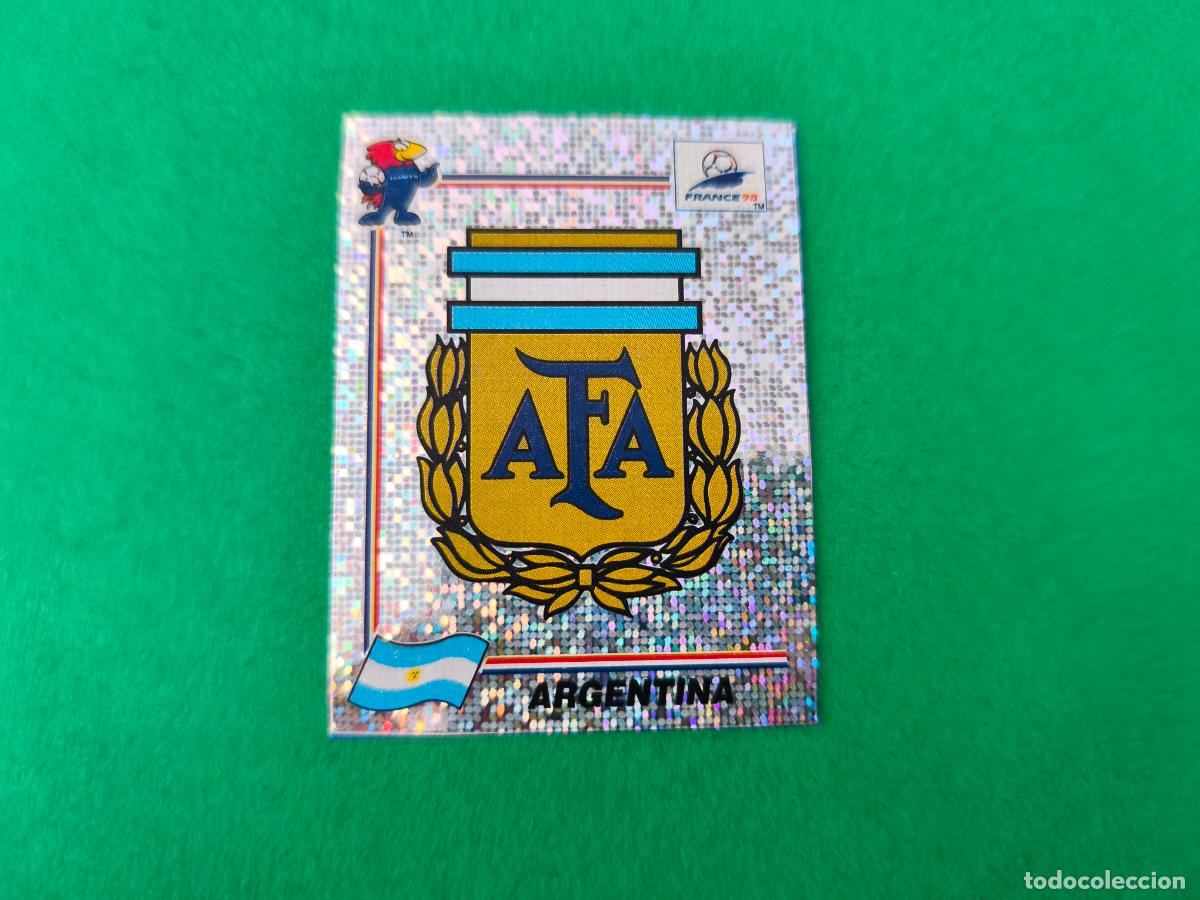 Cromos de F&uacute;tbol: CROMO FUTBOL ESCUDO ARGENTINA RECORTADO N&ordm; 499 MUNDIAL FRANCIA 1998 PANINI