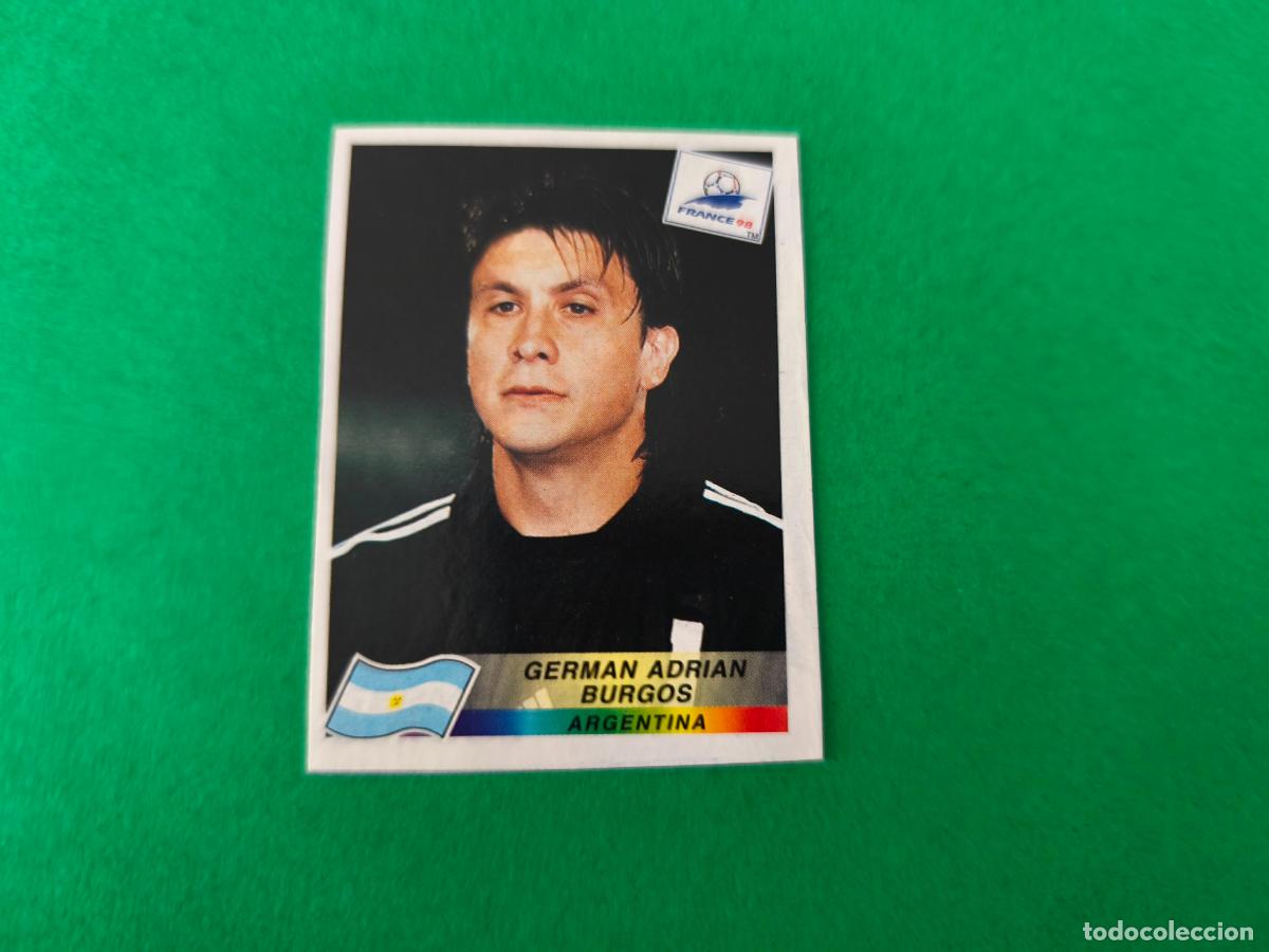 Cromos de F&uacute;tbol: CROMO FUTBOL GERMAN ADRIAN BURGOS ARGENTINA RECORTADO N&ordm; 500 MUNDIAL FRANCIA 1998 PANINI