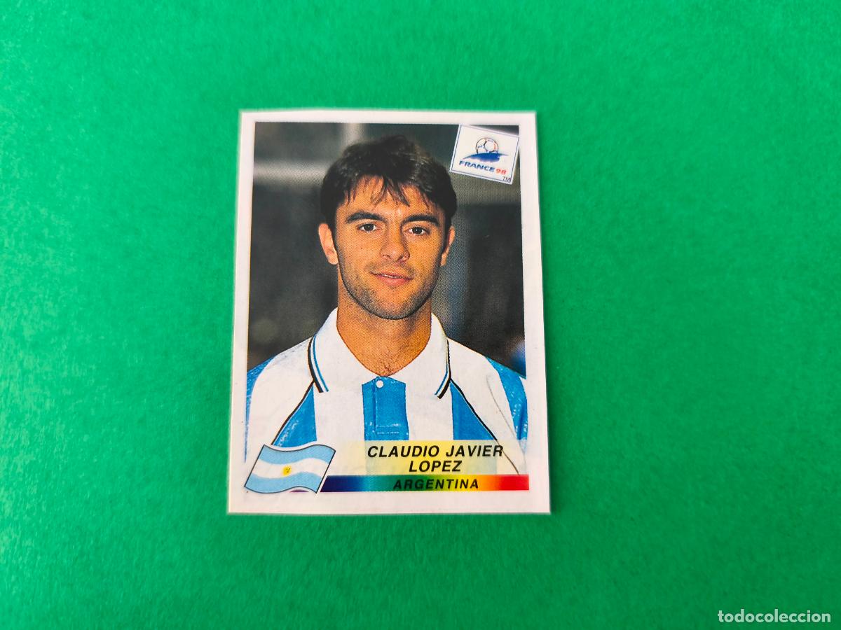 Cromos de F&uacute;tbol: CROMO FUTBOL CLAUDIO JAVIER LOPEZ ARGENTINA RECORTADO N&ordm; 512 MUNDIAL FRANCIA 1998 PANINI