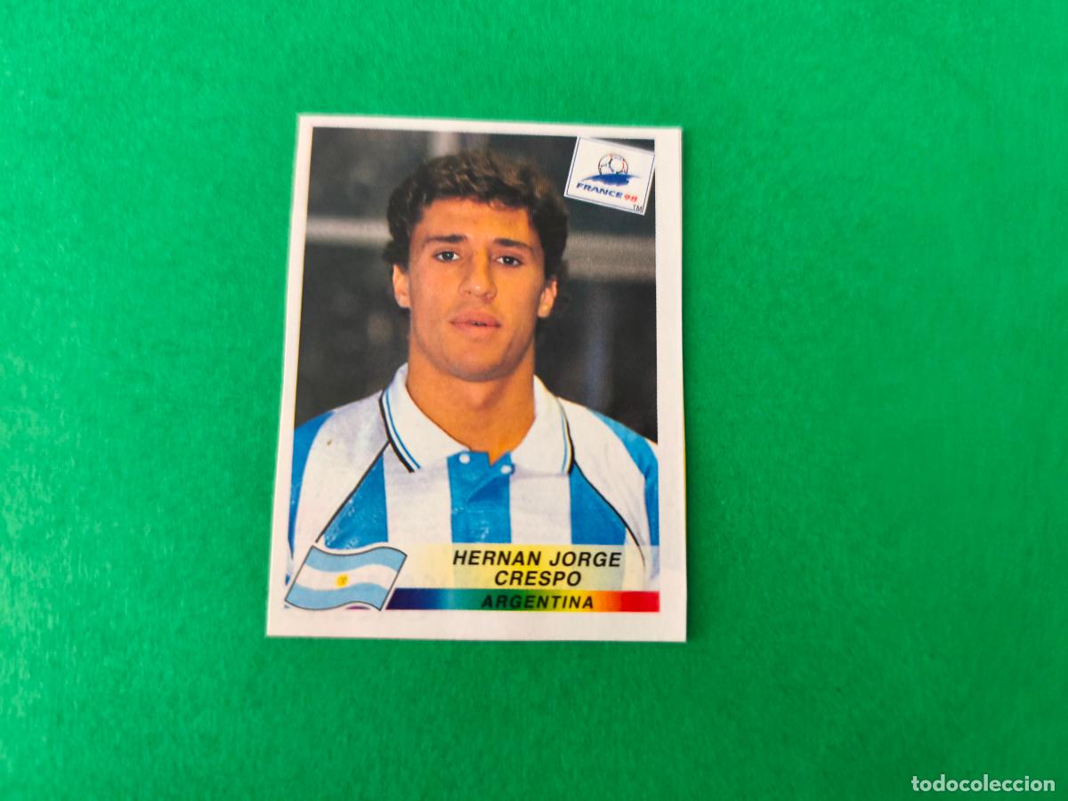 Cromos de F&uacute;tbol: CROMO FUTBOL HERNAN JORGE CRESPO ARGENTINA RECORTADO N&ordm; 513 MUNDIAL FRANCIA 1998 PANINI