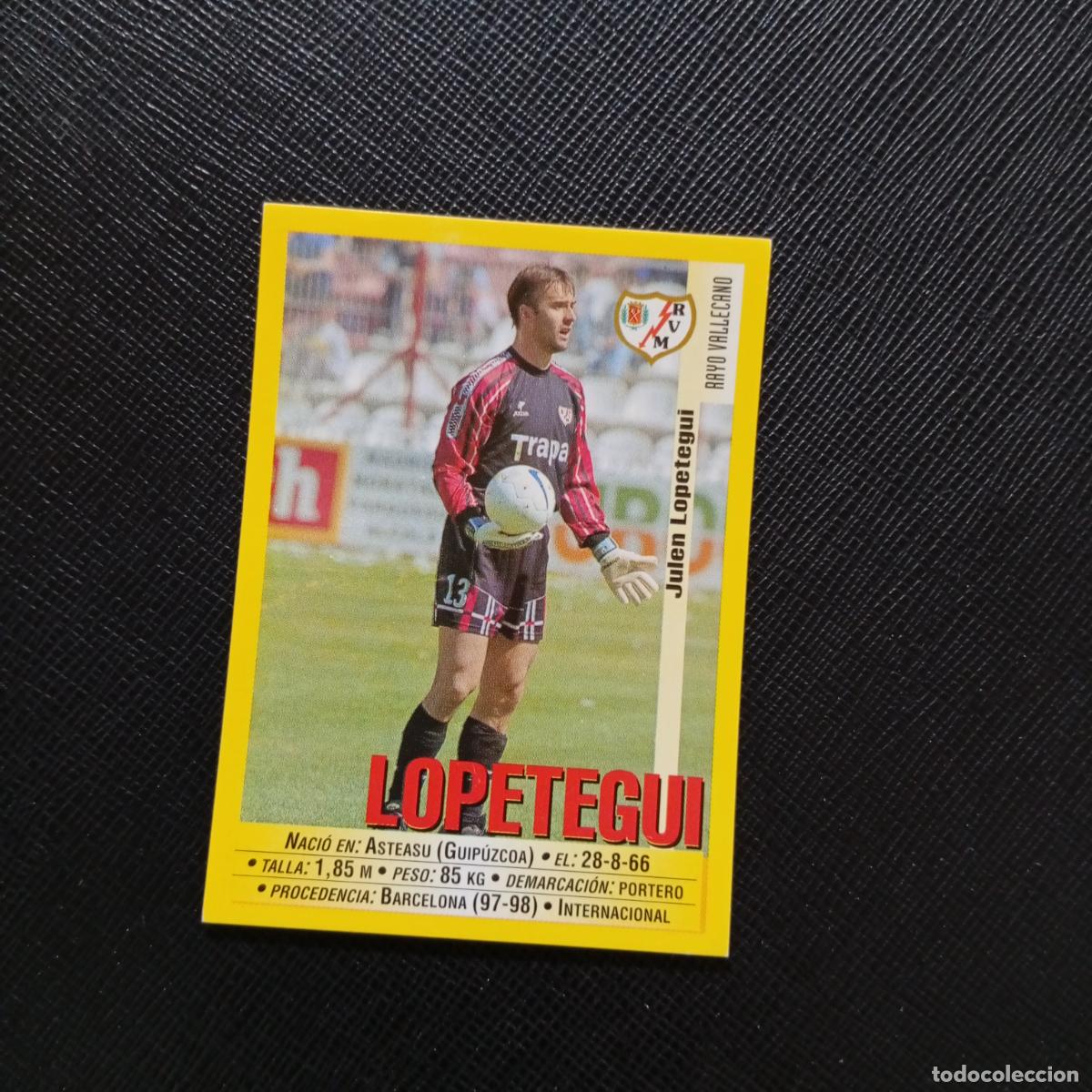 Cromos de F&uacute;tbol: 344 LOPETEGUI RAYO VALLECANO PANINI 1999 2000 CROMO FUTBOL LIGA 99 00 SIN PEGAR - A172 PG261 B