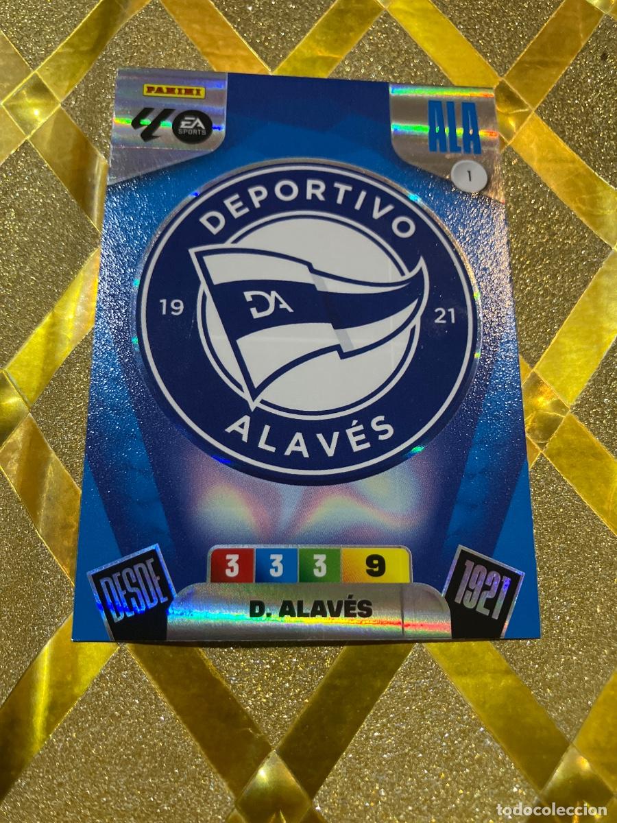 Cromos de F&uacute;tbol: CROMO DE FUTBOL NUMERO 1 ESCUDO DEL ALAVES ADRENALYN XL 2025 2026 PANINI !
