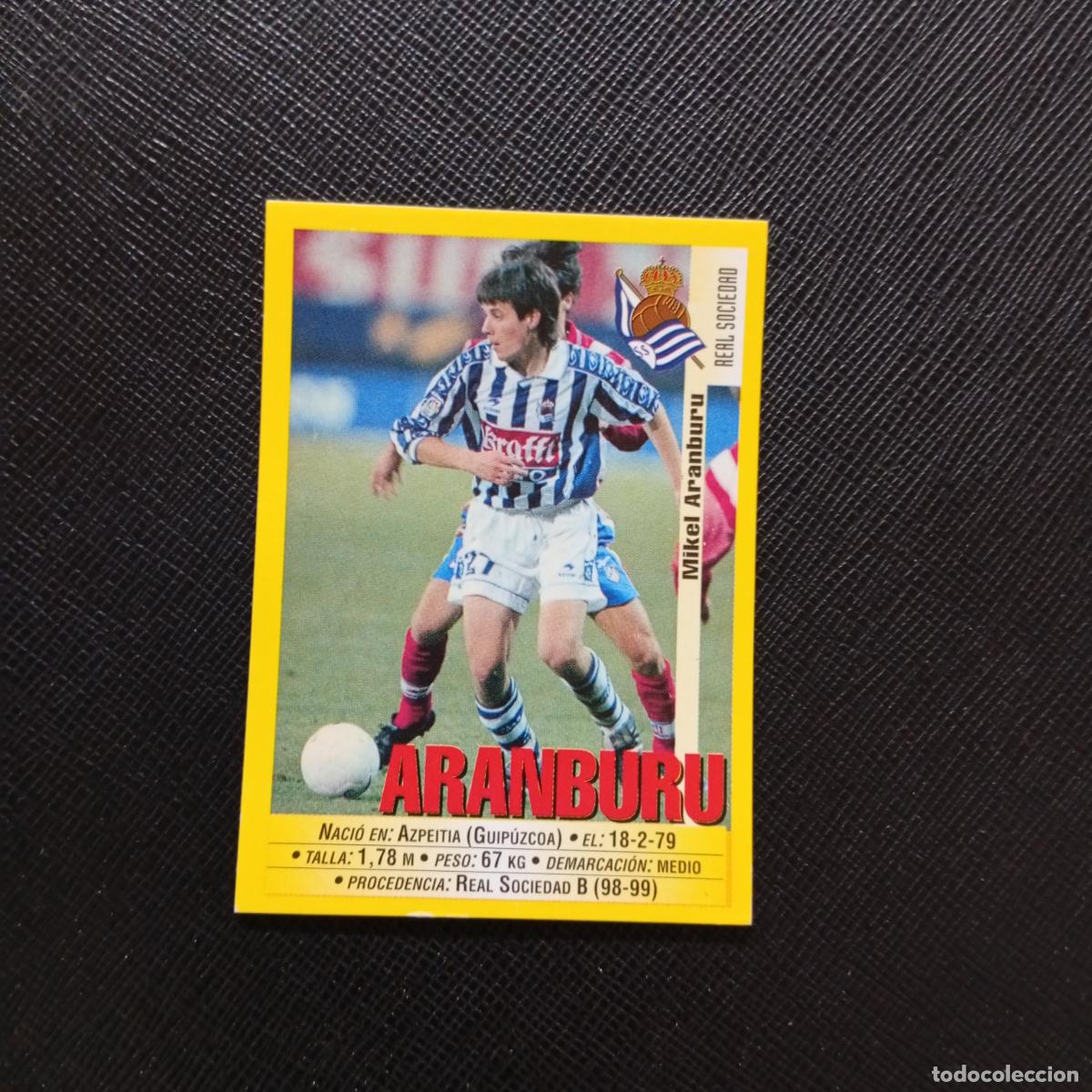 Fu&szlig;ball-Sticker: 184 ARANBURU REAL SOCIEDAD PANINI 1999 2000 CROMO FUTBOL LIGA 99 00 SIN PEGAR - A144 PG325